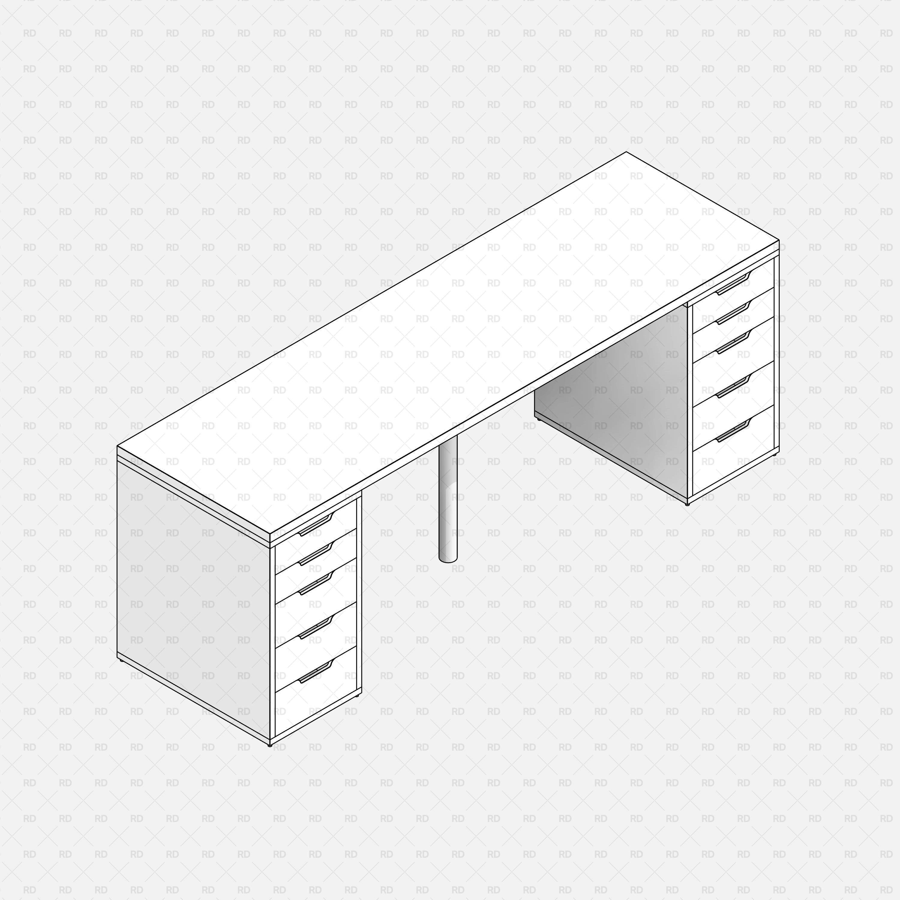 free revit ikea alex family desk BIM