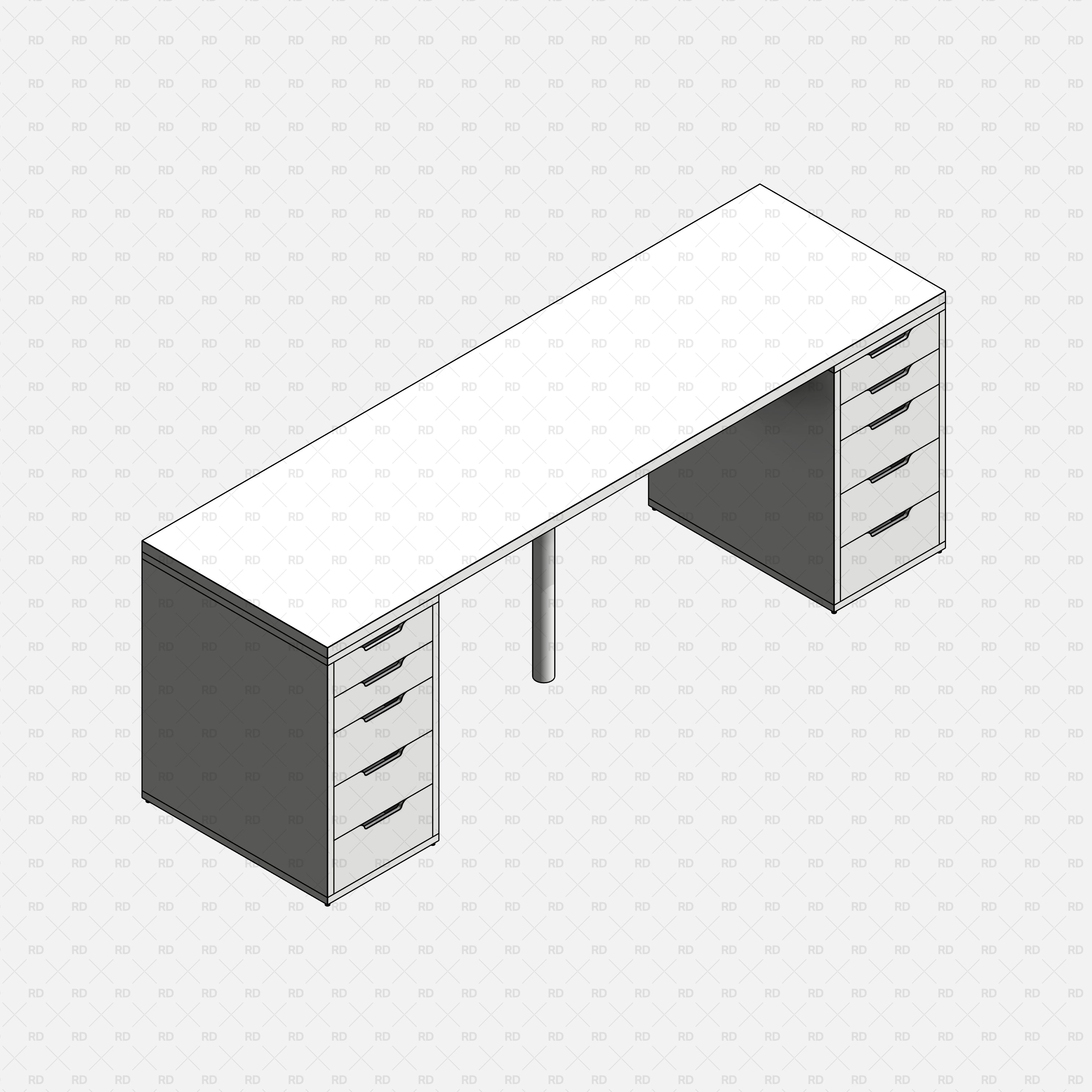 free revit ikea alex family desk BIM