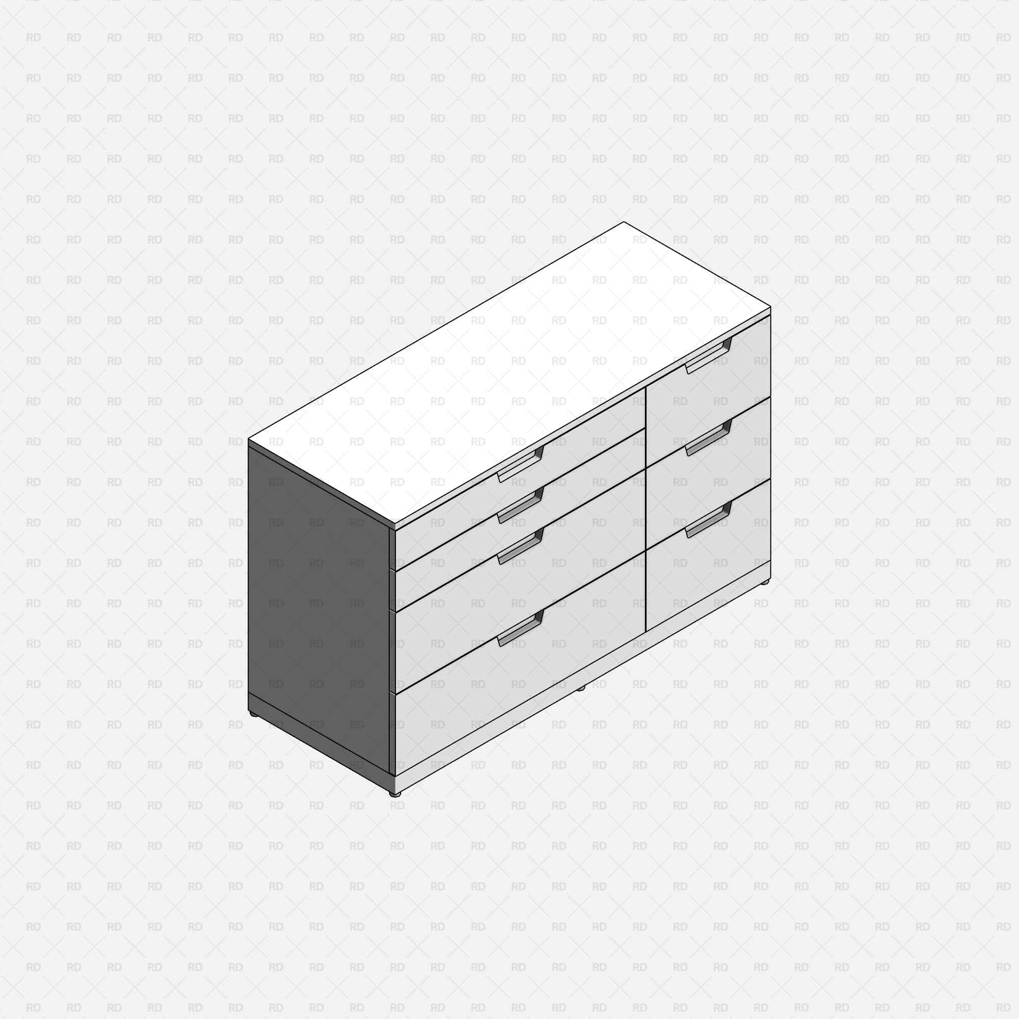 Free download Revit IKEA NORDLI Drawer Chest 09 Family 3d bim object