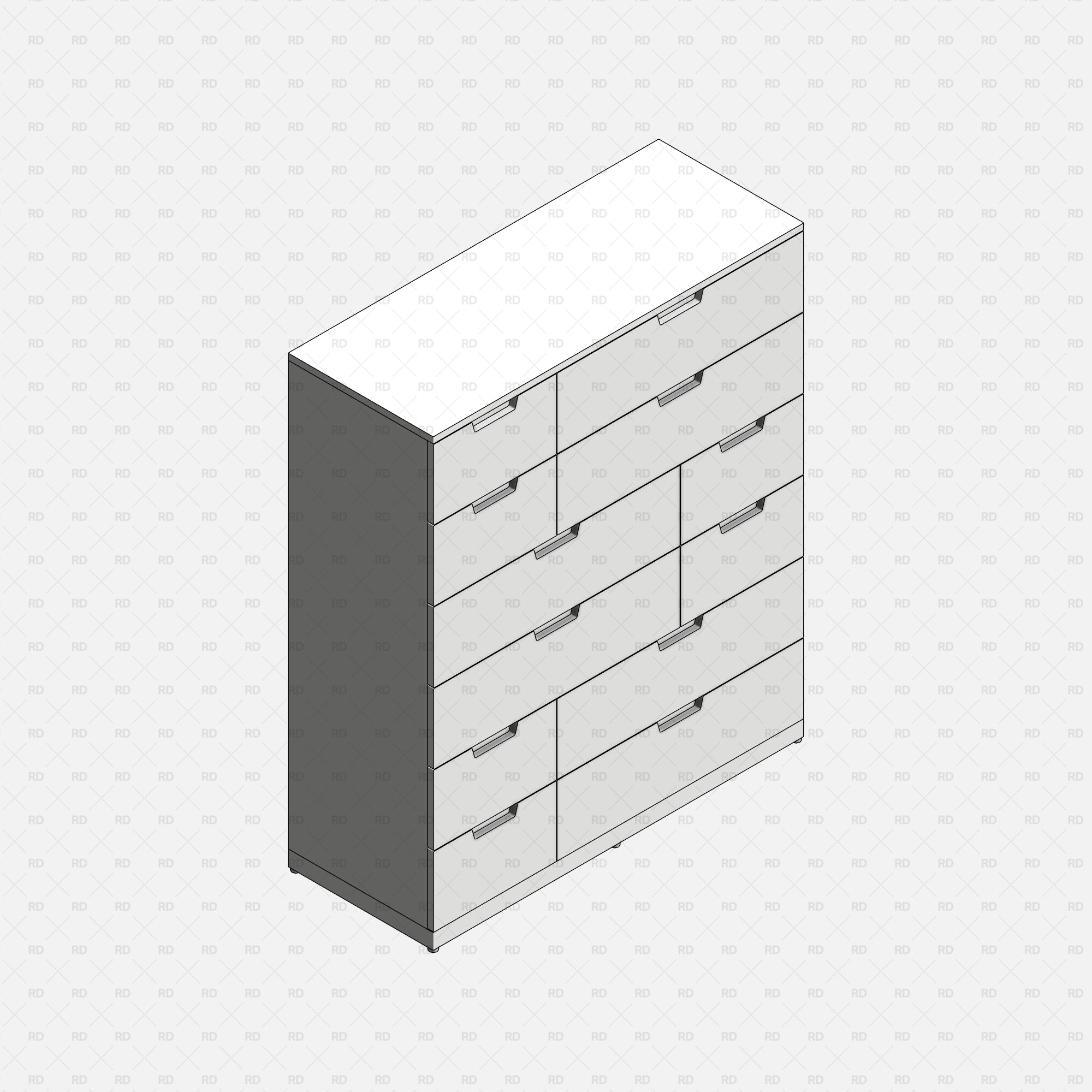 Free download Revit IKEA NORDLI Drawer Chest 12 3d bim object