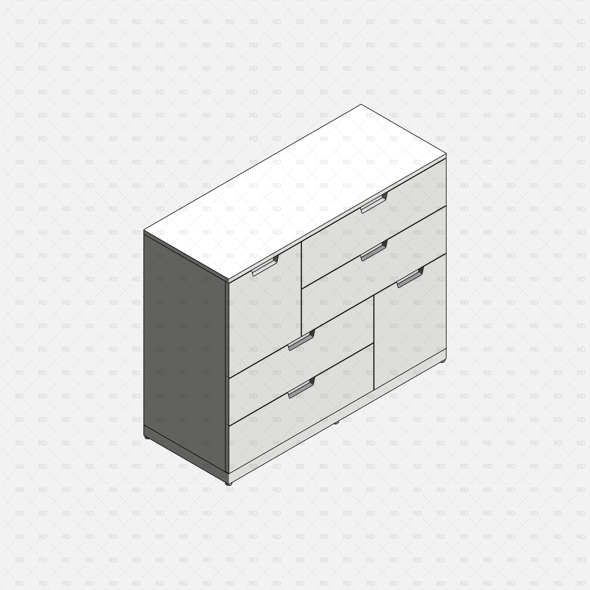 Free download Revit IKEA NORDLI Drawer Chest 14 3d bim object