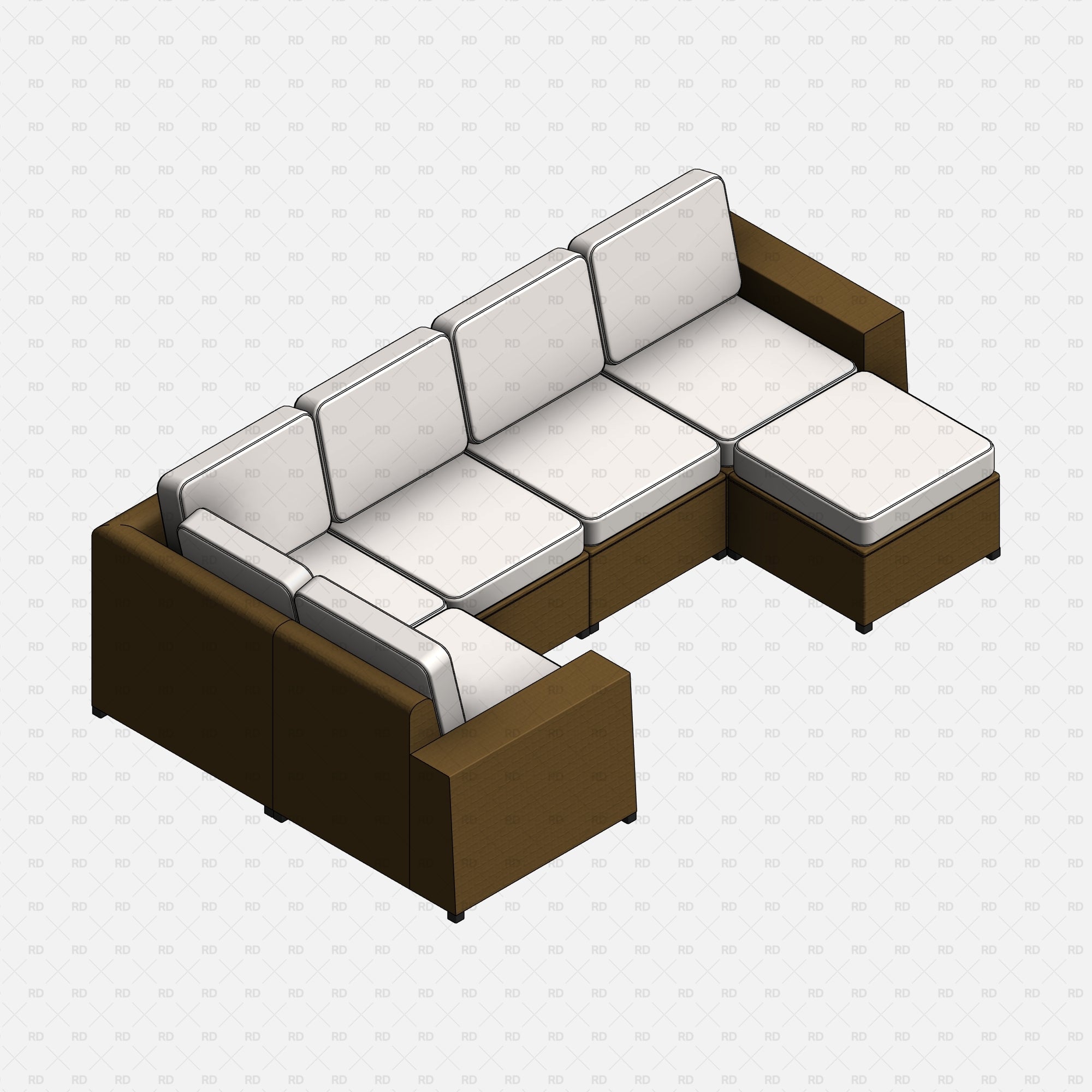 free download 3d bim object Revit IKEA Solleron 5-seat modular Sofa download free bim object 3d model