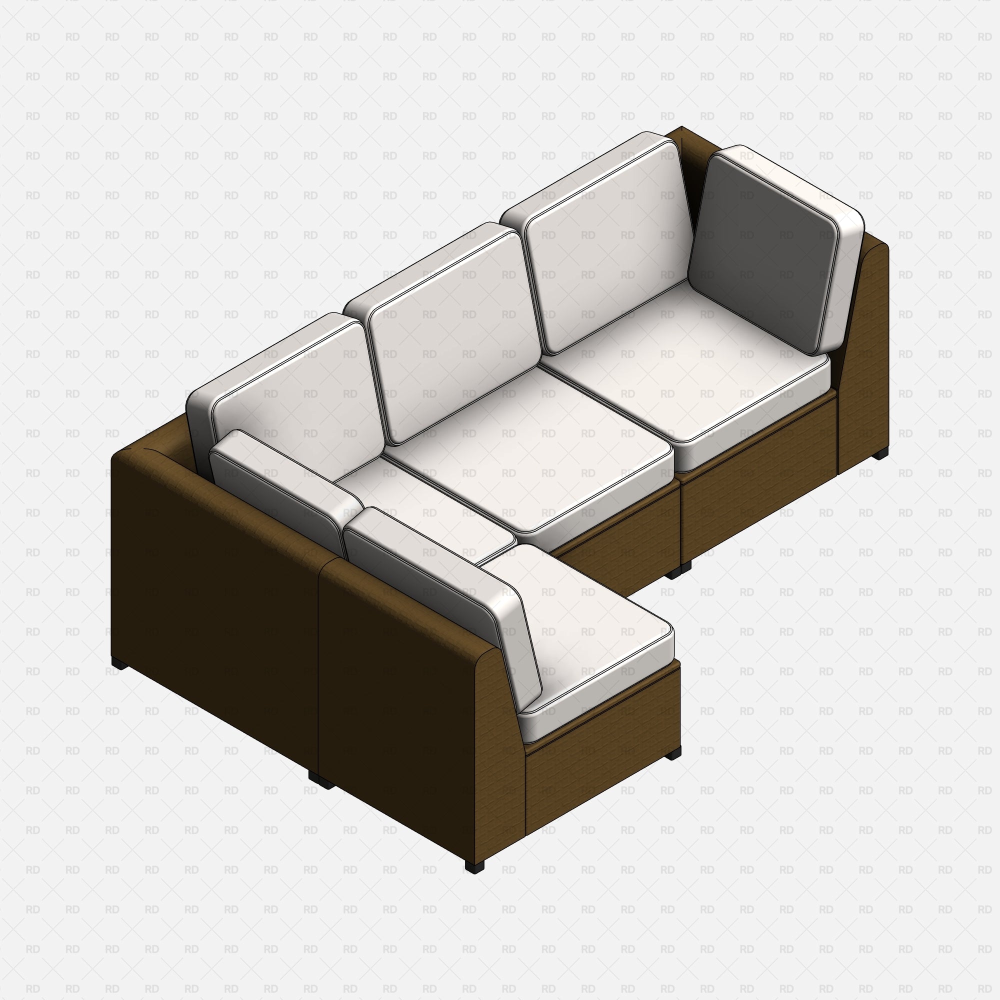 Free download 3d bim object Revit IKEA SOLLERÖN 4-seat modular sofa download free bim object 3d model