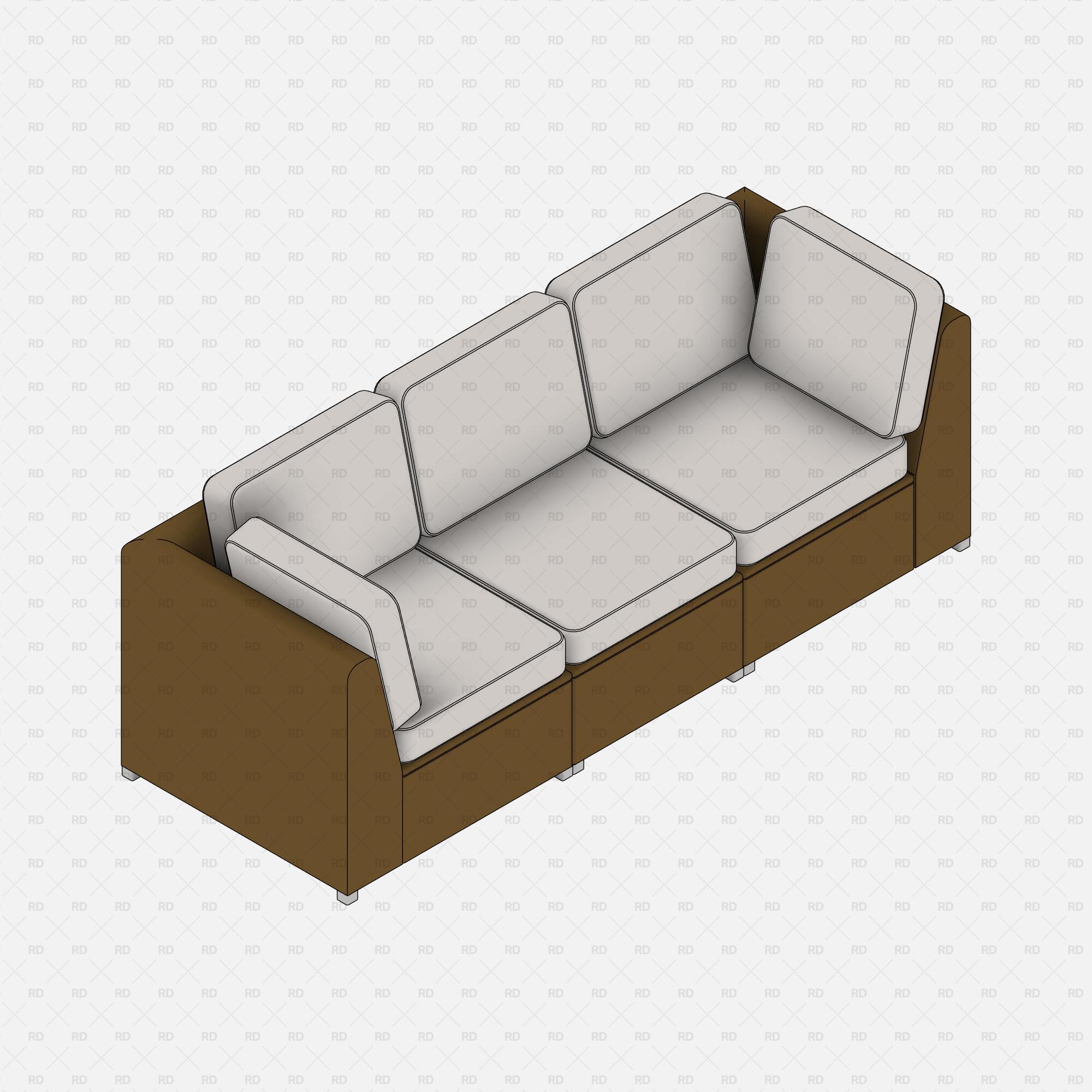 Free download Revit IKEA Outdoor 3-Seat Modular Sofa 02