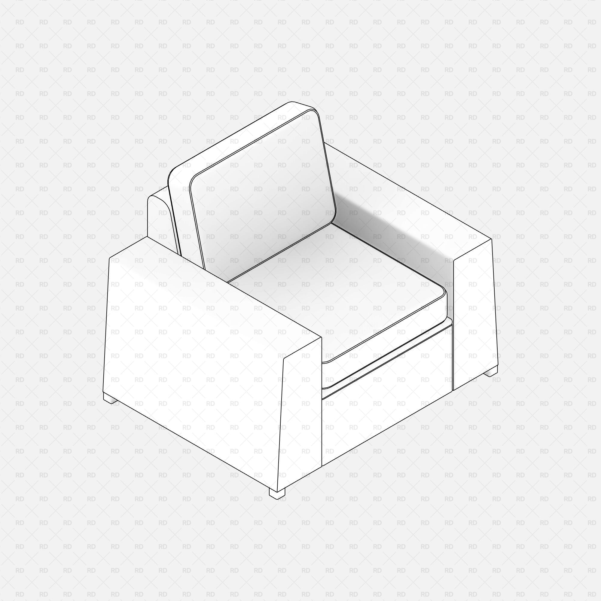 Revit IKEA SOLLERÖN Outdoor Armchair download free bim object 3d model
