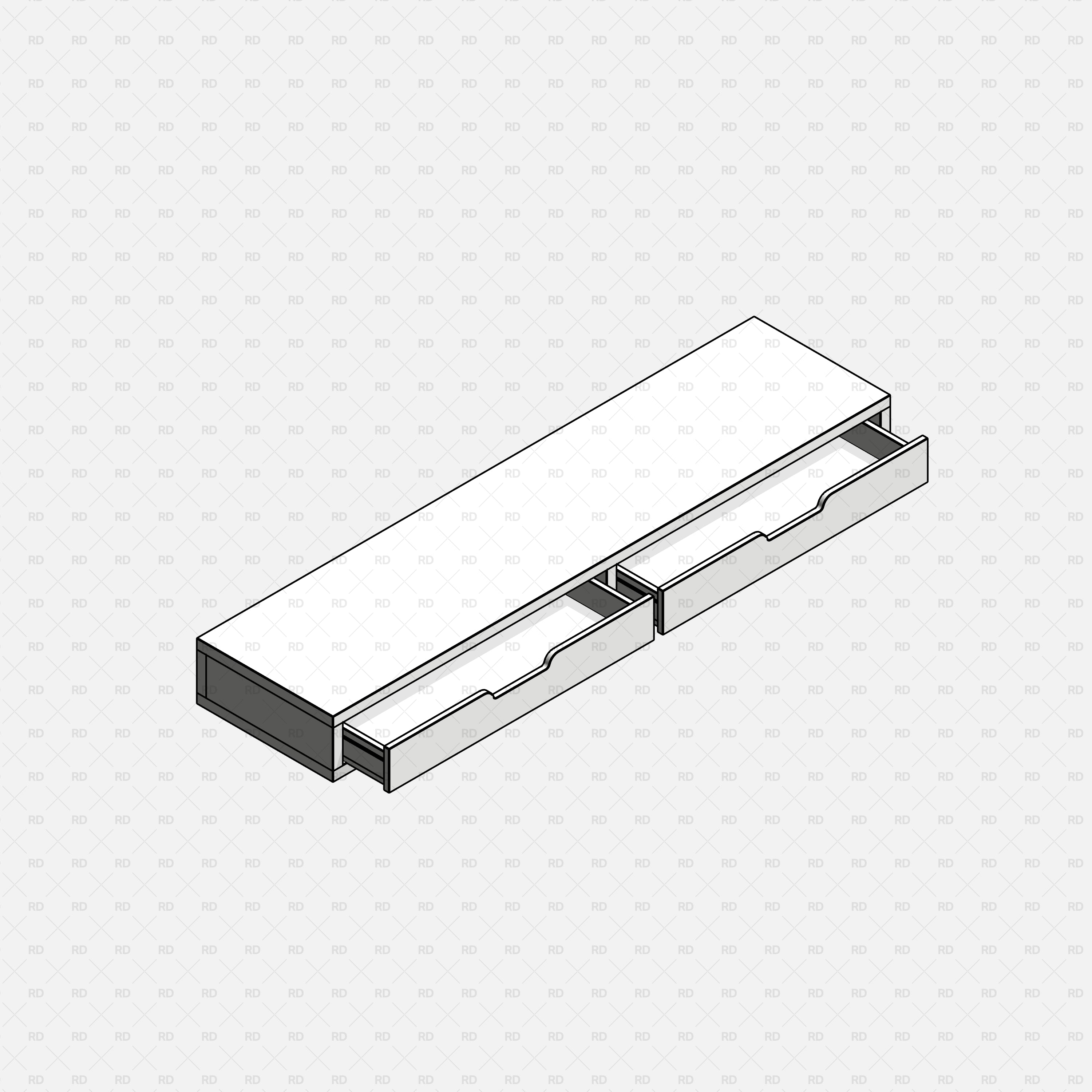 free Revit IKEA Alex Family shelf with drawers BIM