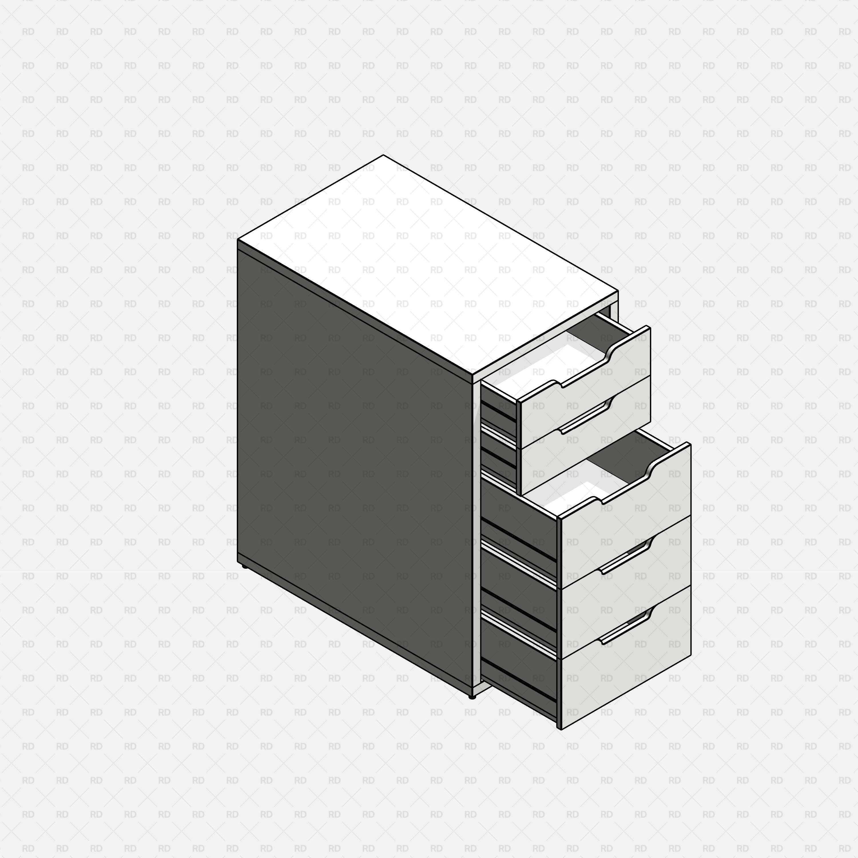 free revit ikea alex family drawer unit BIM