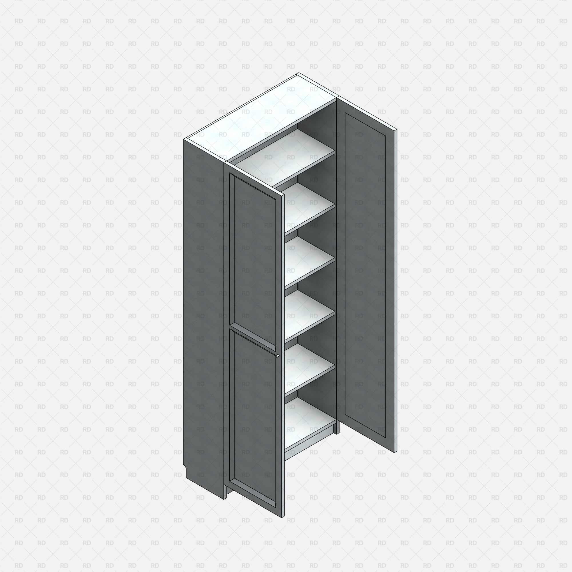 free download revit ikea billy oxberg bookcase with door