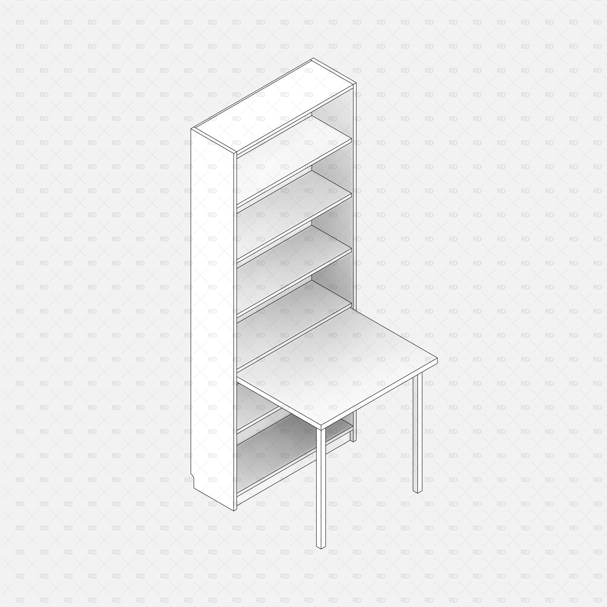free download revit IKEA BILLY Bookcase 07
