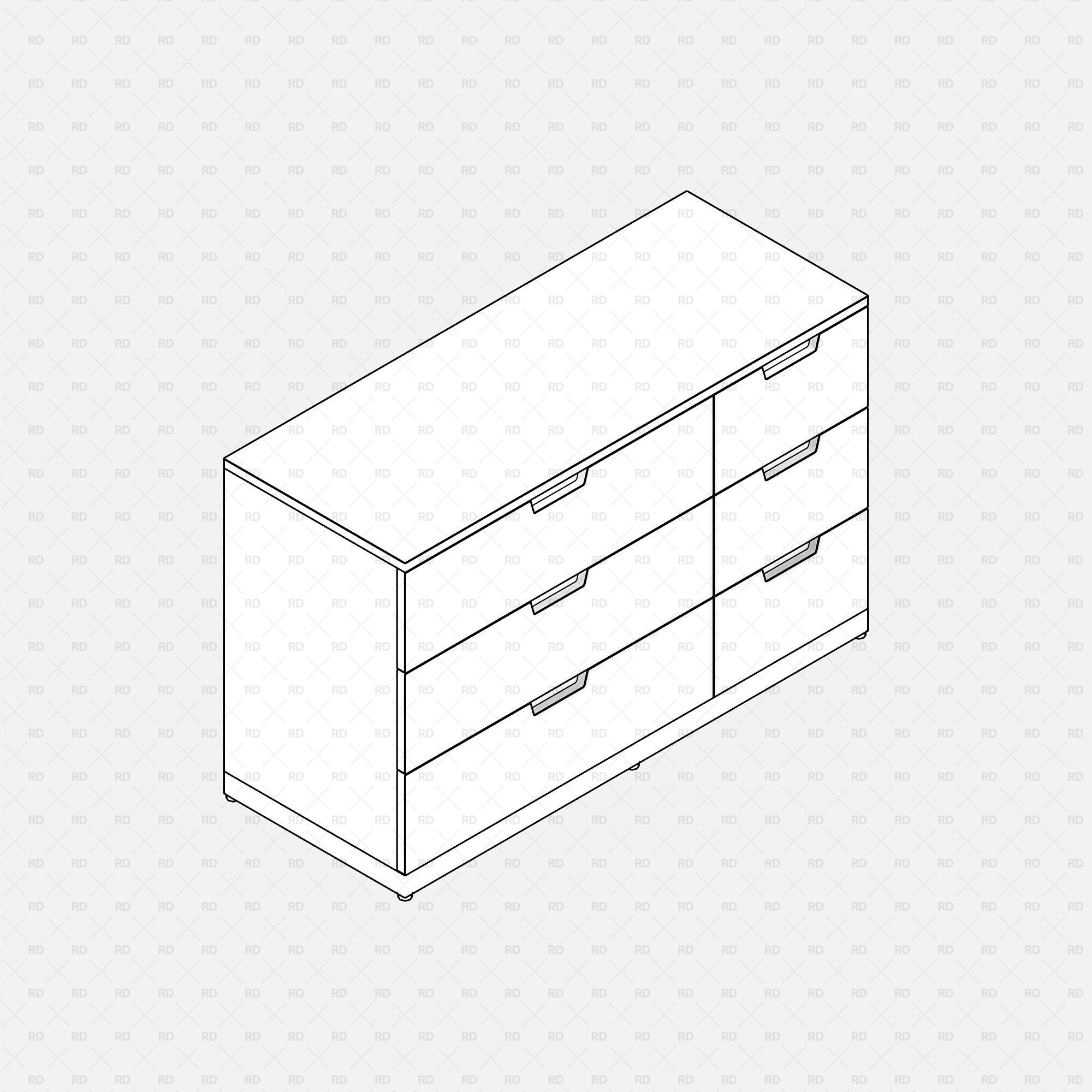 free download Revit IKEA NORDLI Drawer Chest 02 3d bim object