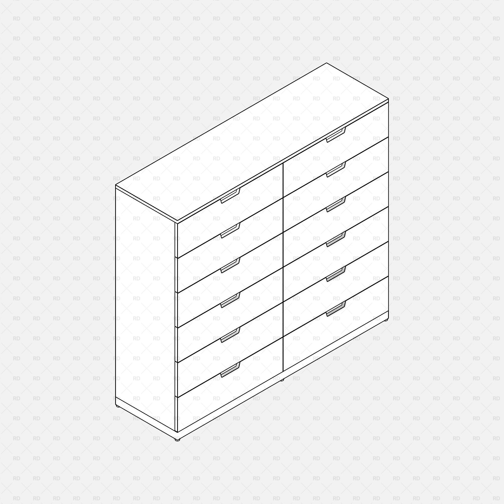 free download Revit IKEA NORDLI Drawer Chest 01 3d bim object