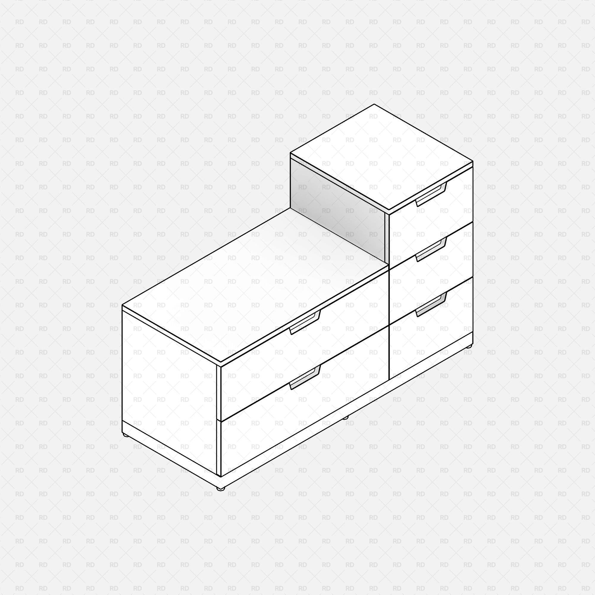 free download Revit IKEA NORDLI Drawer Chest 04 3d bim object