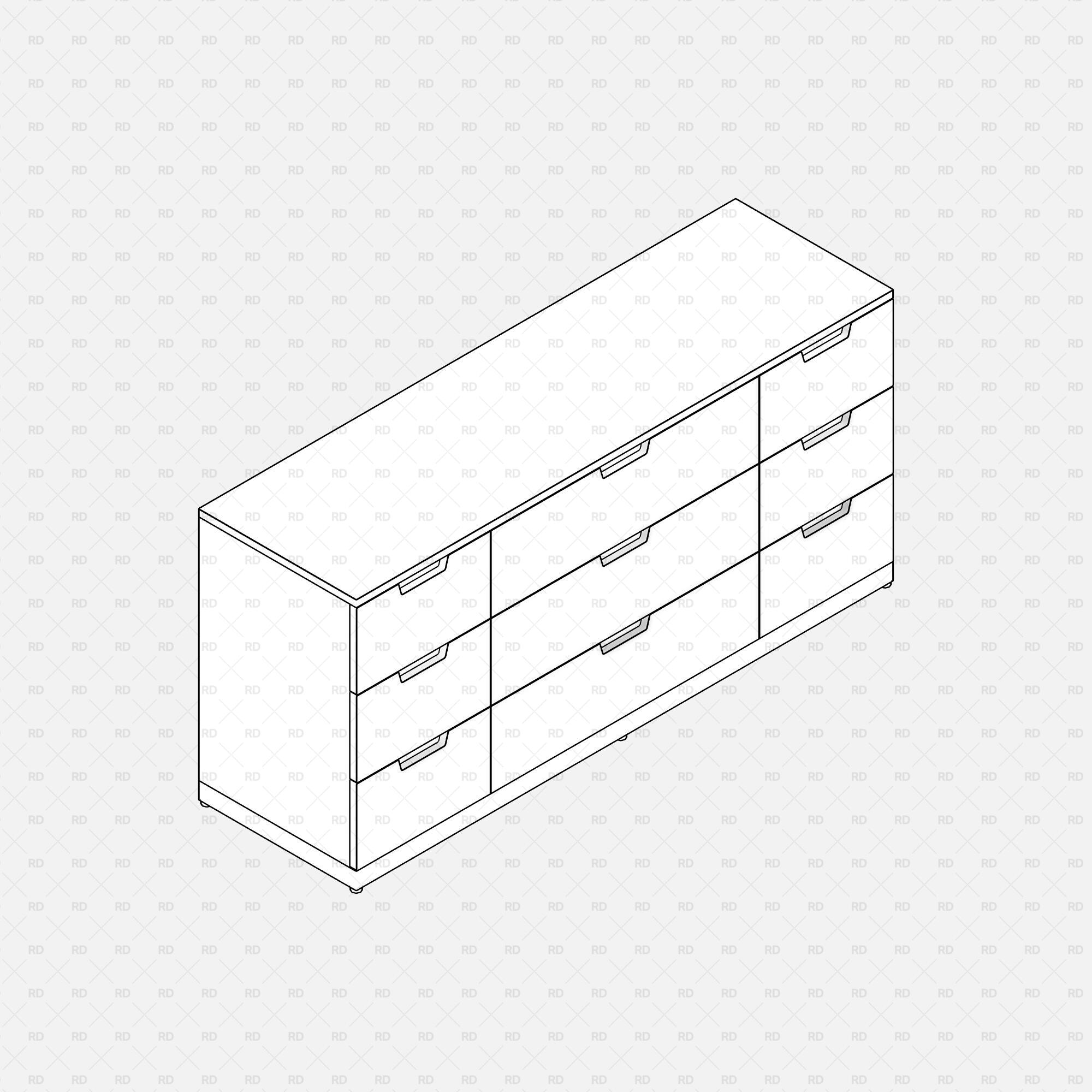 Free download Revit IKEA NORDLI Drawer Chest 05 3d bim object