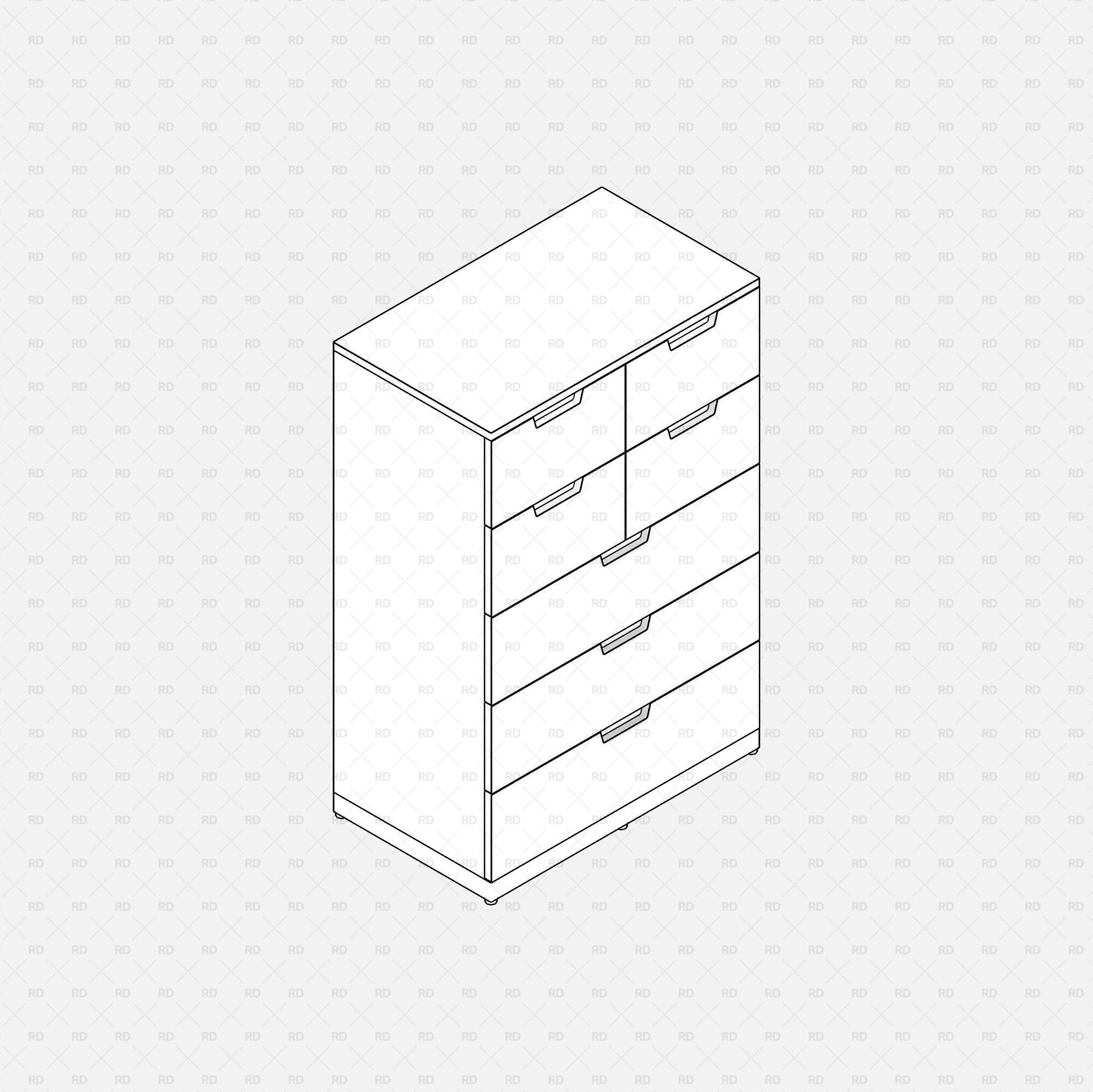 free download Revit IKEA NORDLI Drawer Chest 06 3d bim object