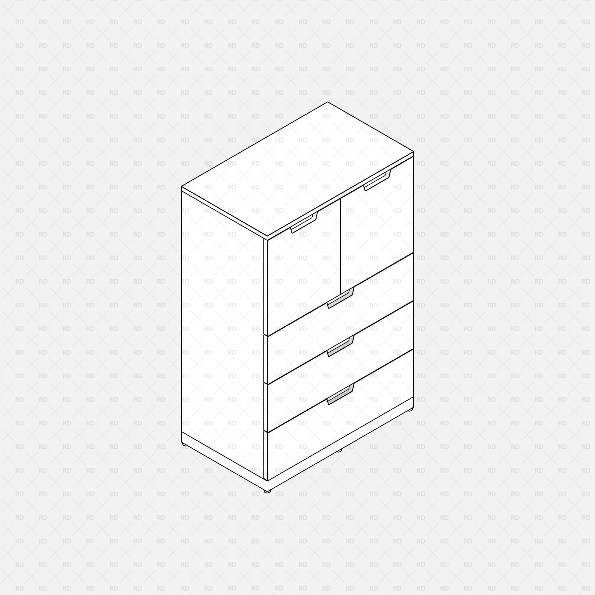 Free download Revit IKEA NORDLI Drawer Chest 07 3d bim object