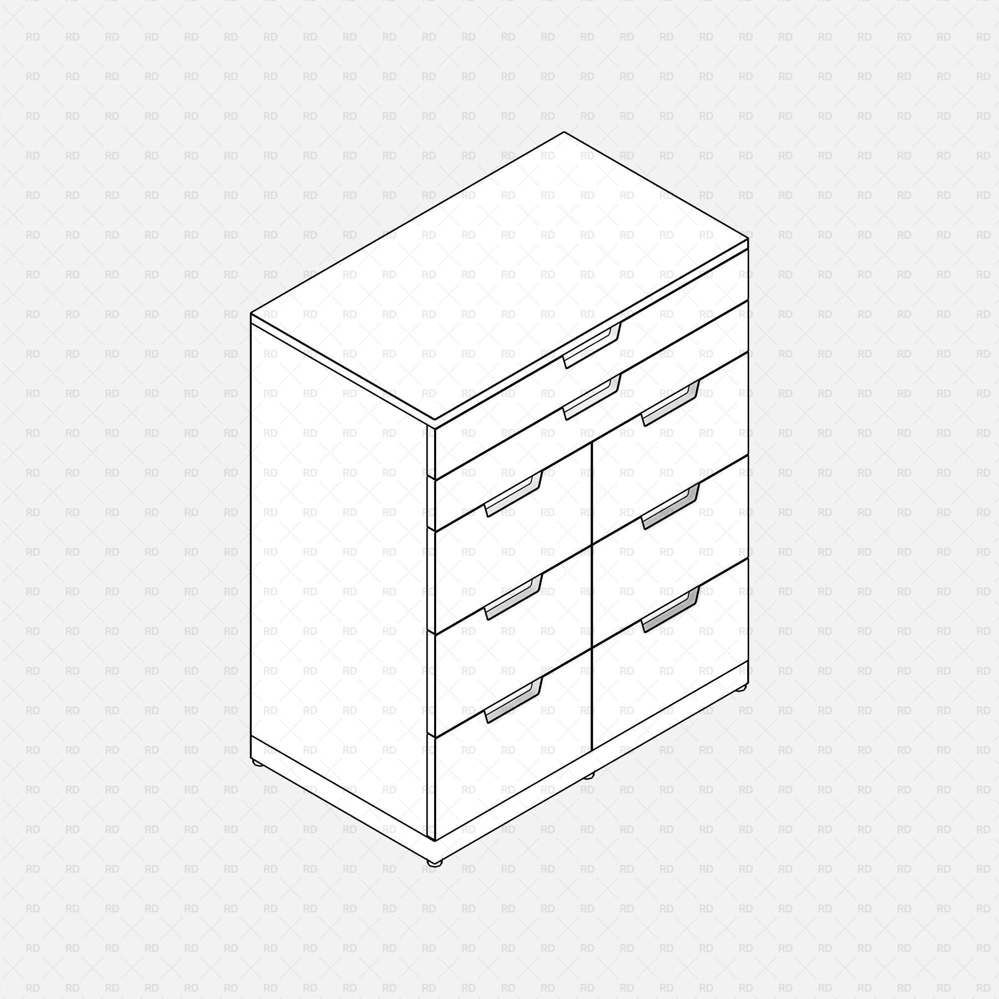 Free download Revit IKEA NORDLI Drawer Chest 08 3d bim object
