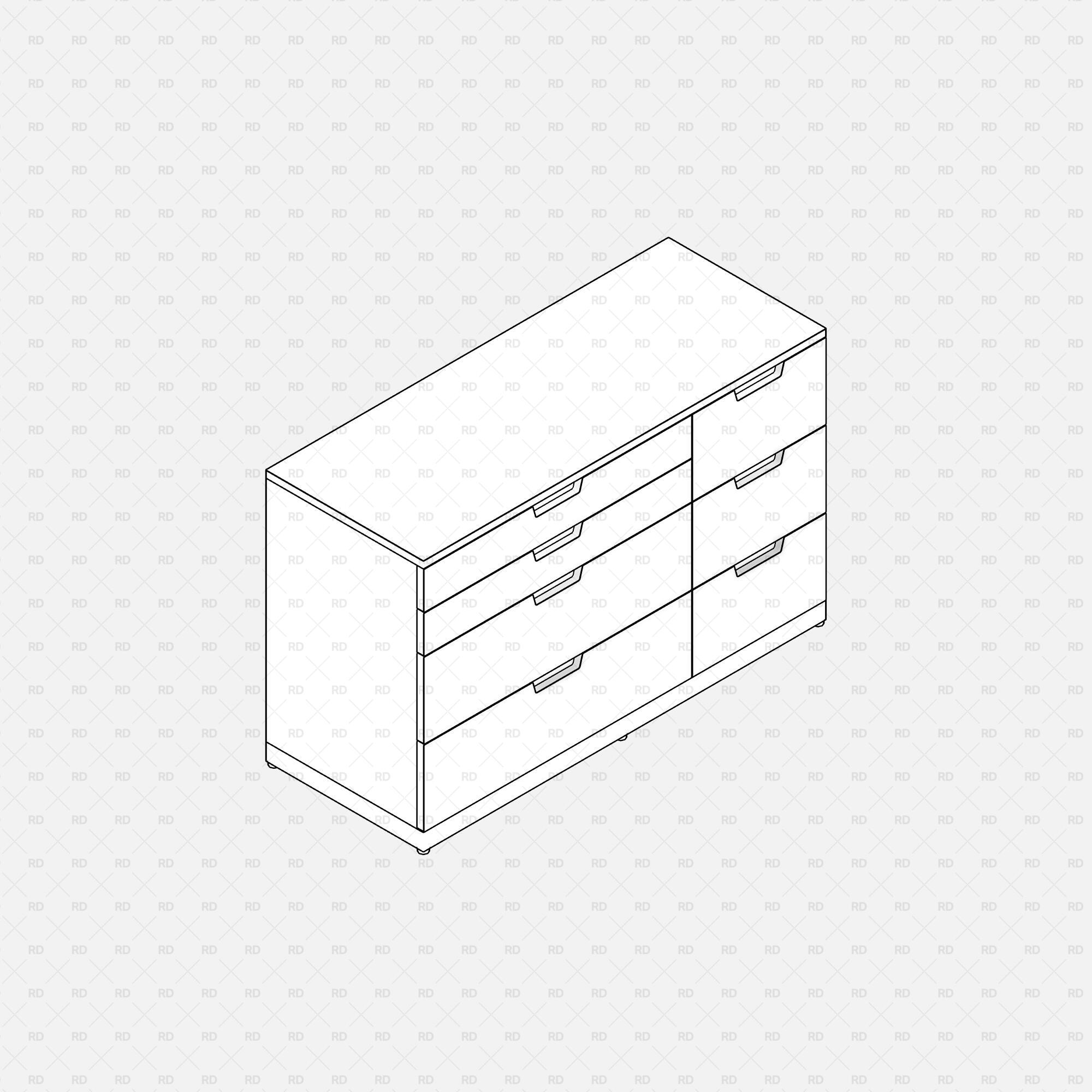 Free download Revit IKEA NORDLI Drawer Chest 09 Family 3d bim object