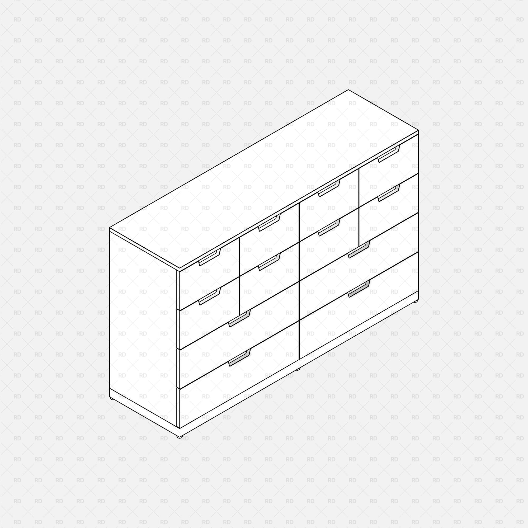 Free download Revit IKEA NORDLI Drawer Chest 11 3d bim object