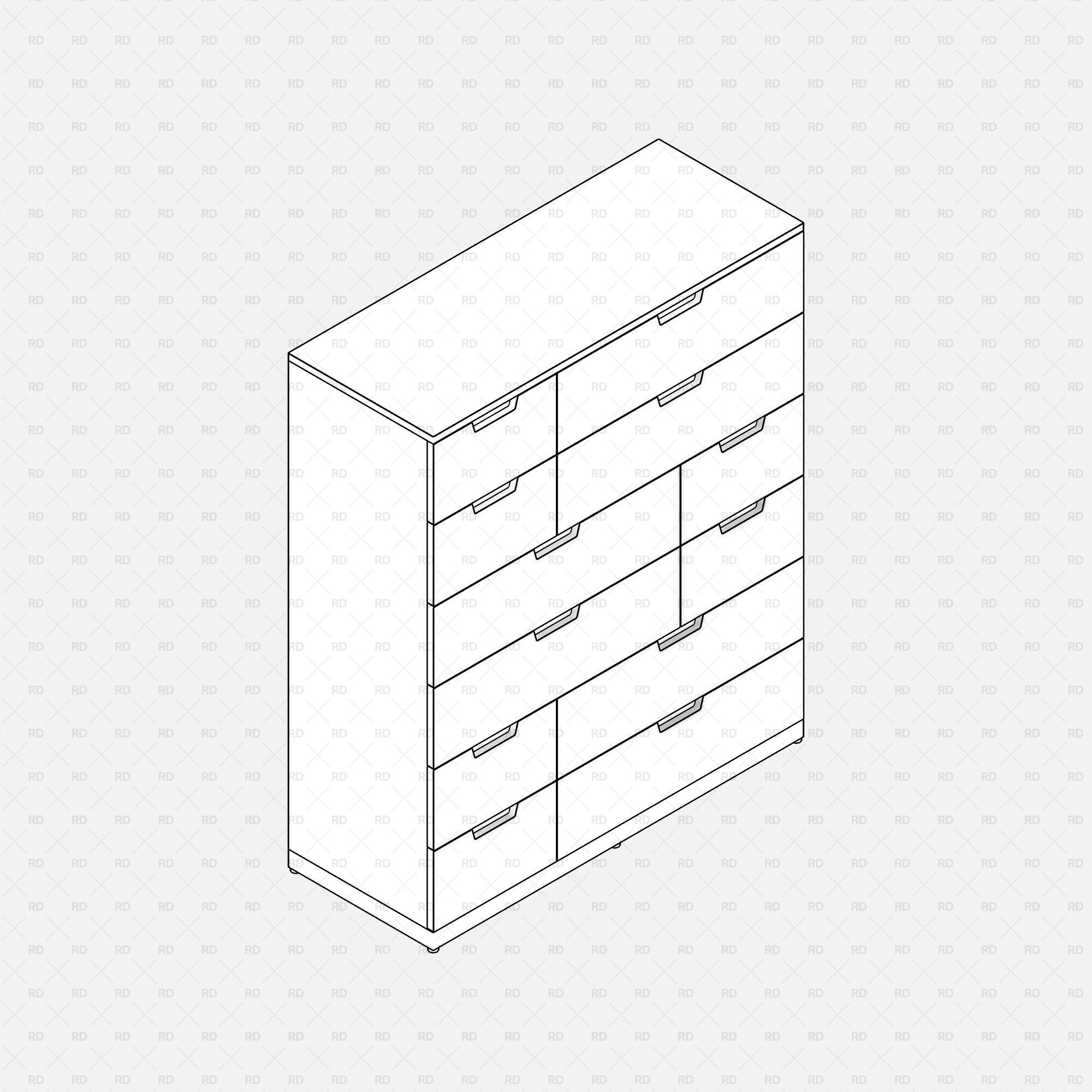Free download Revit IKEA NORDLI Drawer Chest 12 3d bim object