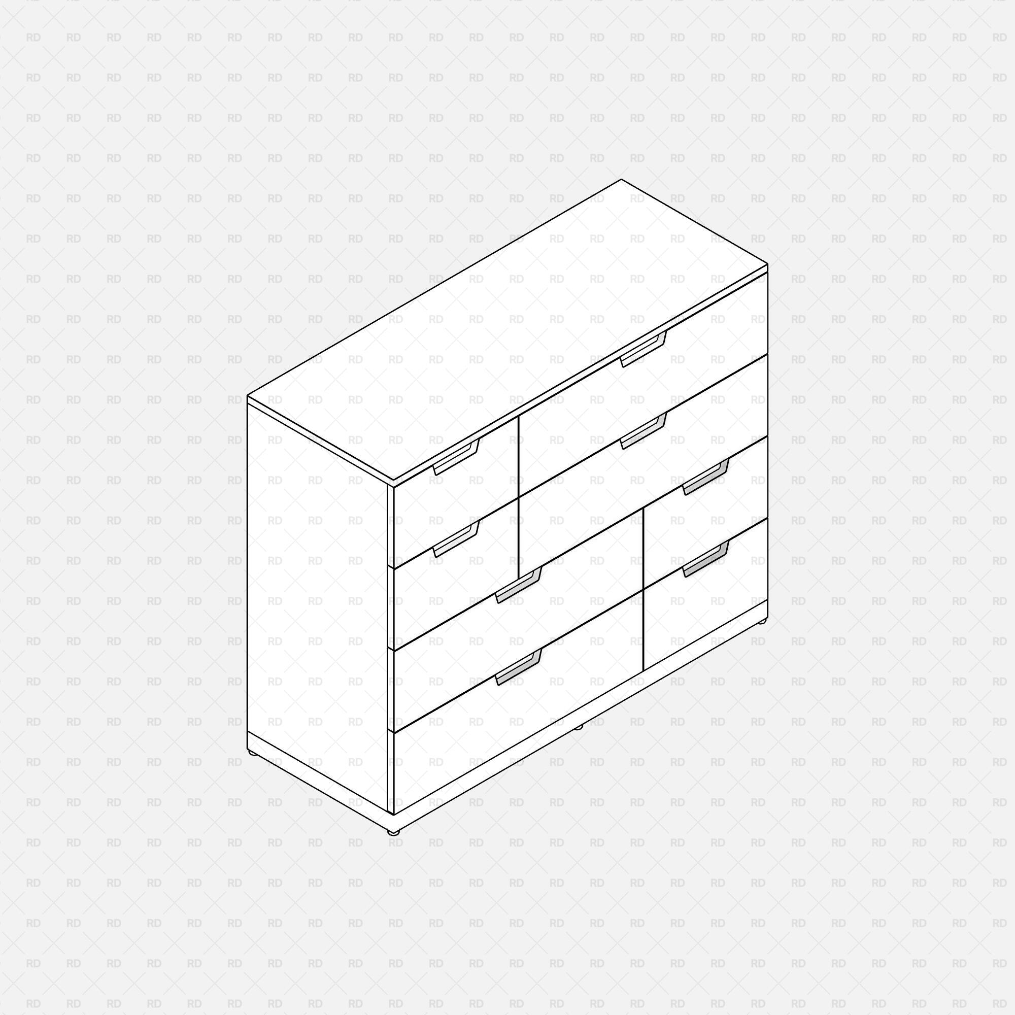 Free download Revit IKEA NORDLI Drawer Chest 13 3d bim object