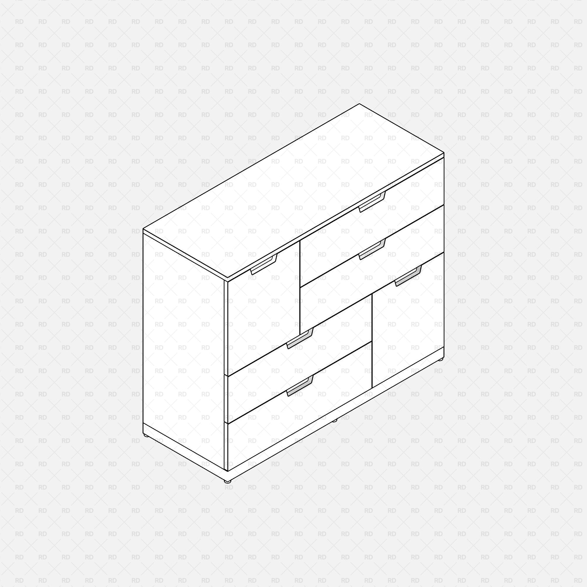 Free download Revit IKEA NORDLI Drawer Chest 14 3d bim object