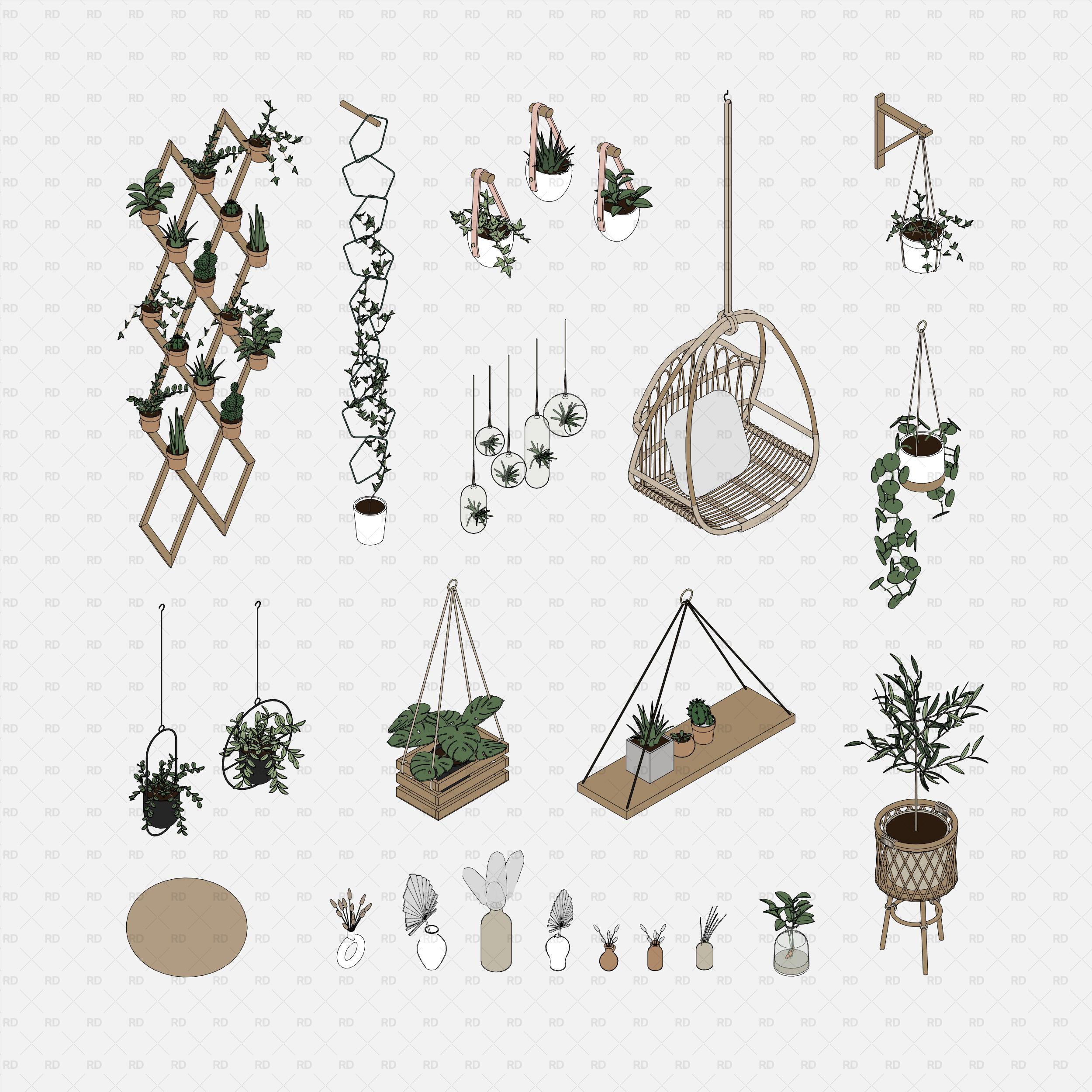 revit 3d planting families