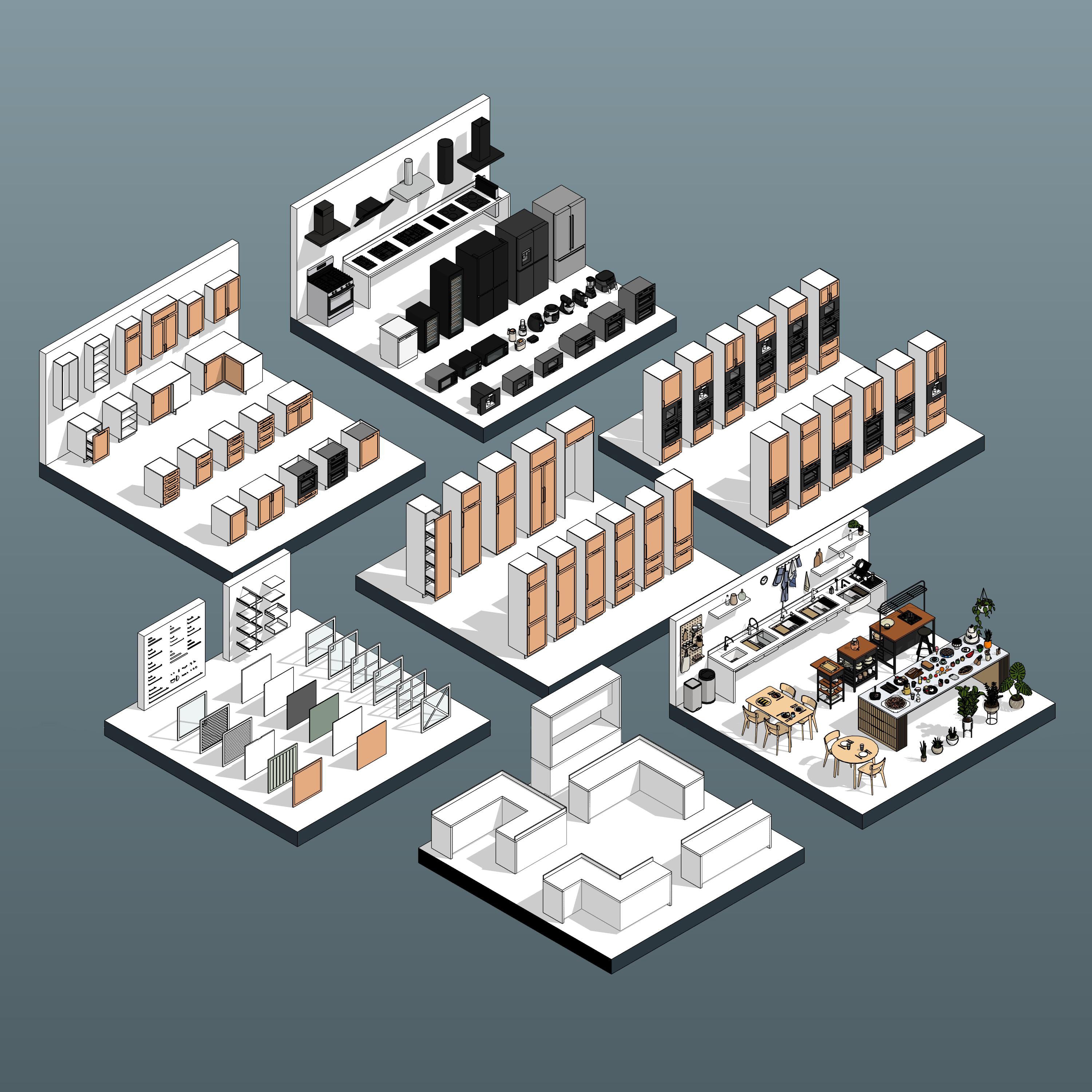 kitchen cabinet revit family