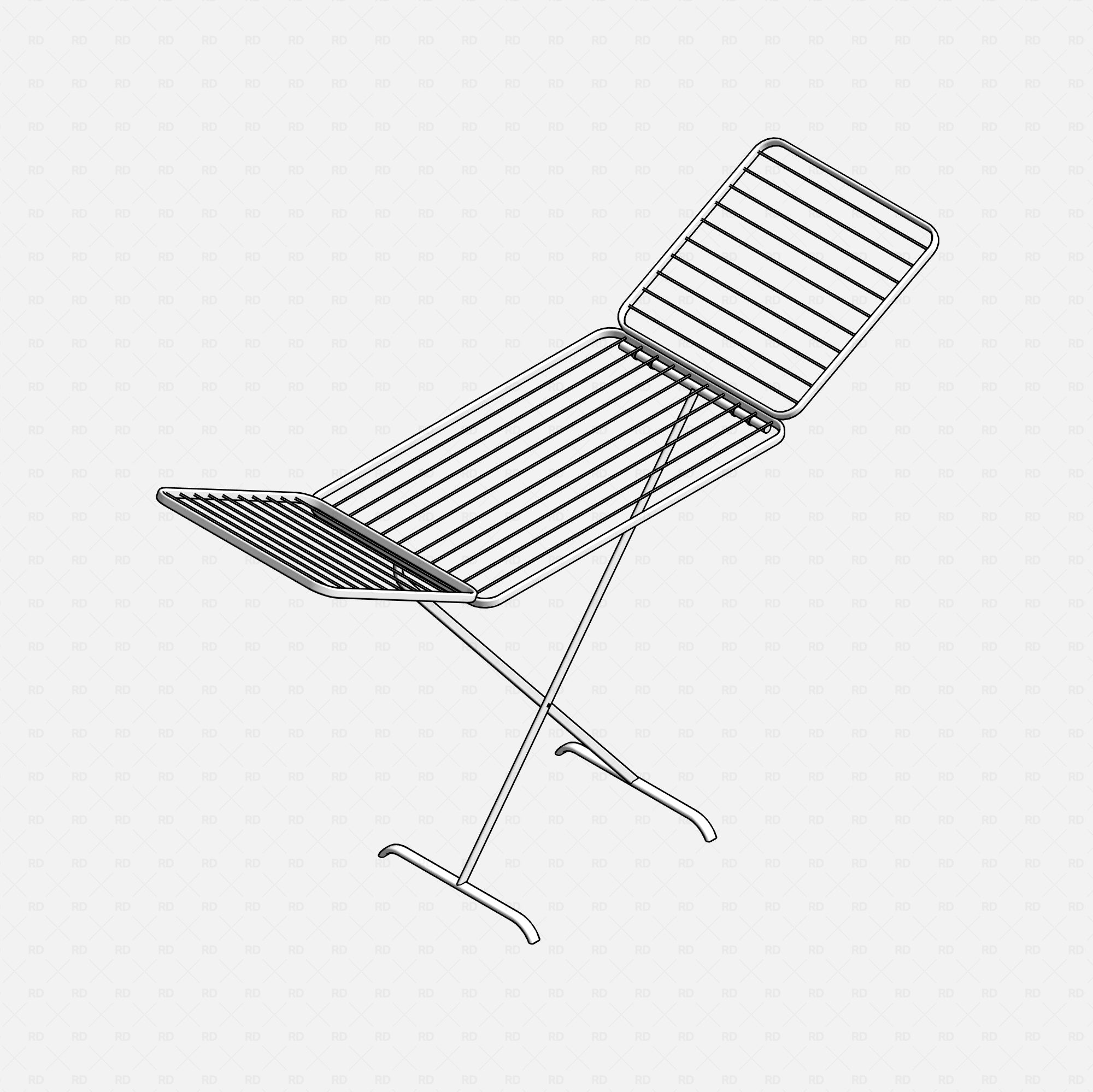 Revit drying rack family - adjustable open state 3D view