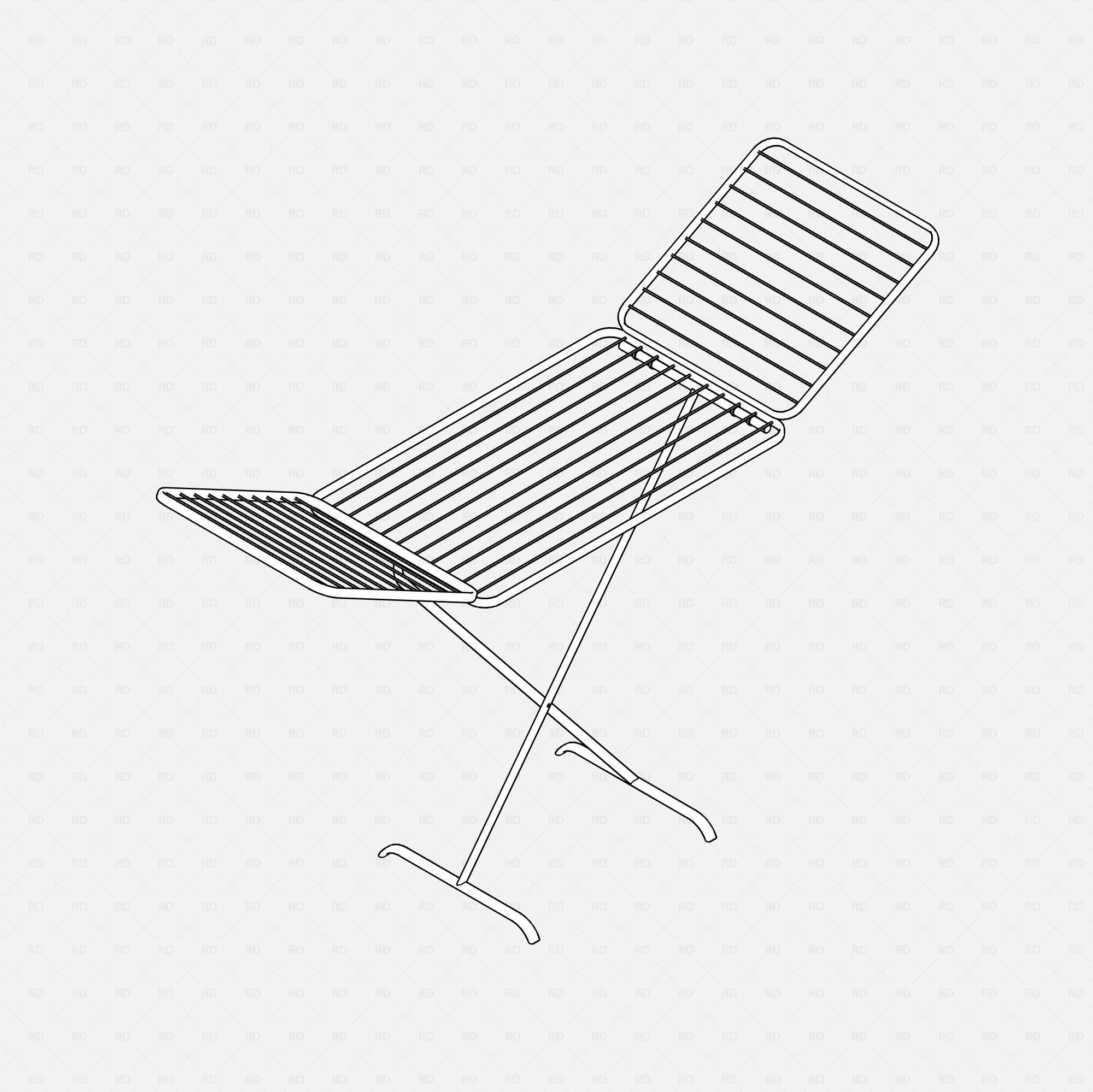 Laundry drying rack Revit model with foldable wings - 3D perspective
