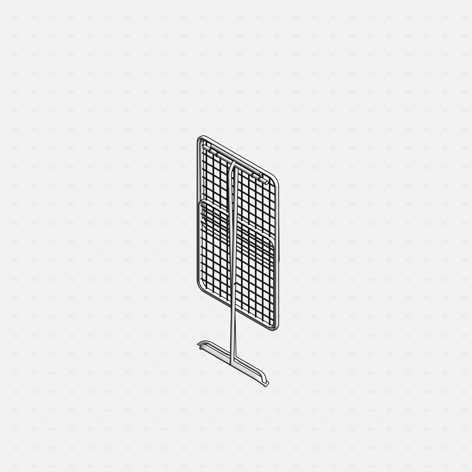 Revit drying rack in closed position - parametric Revit family