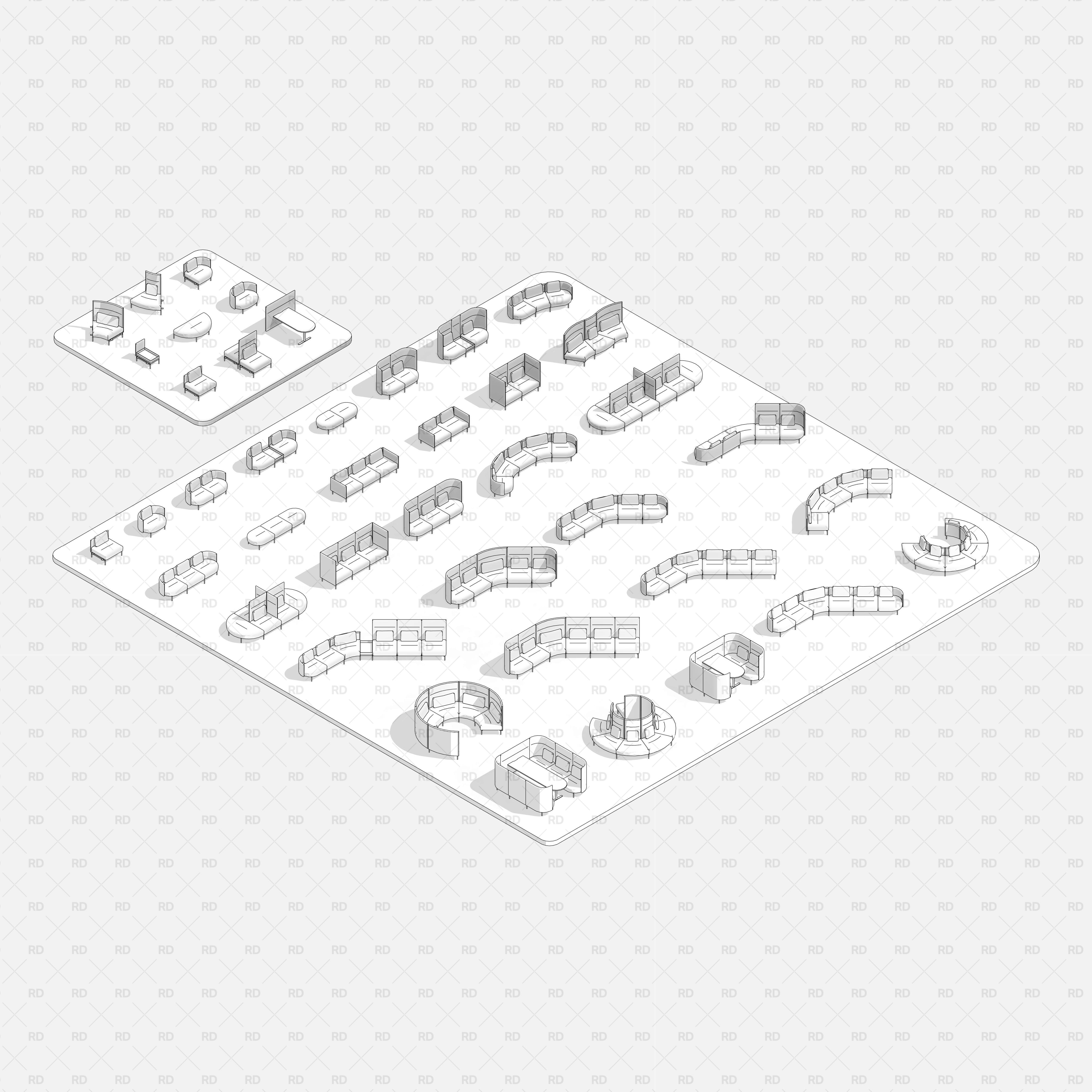 high quality revit family revit lounge furniture system modular