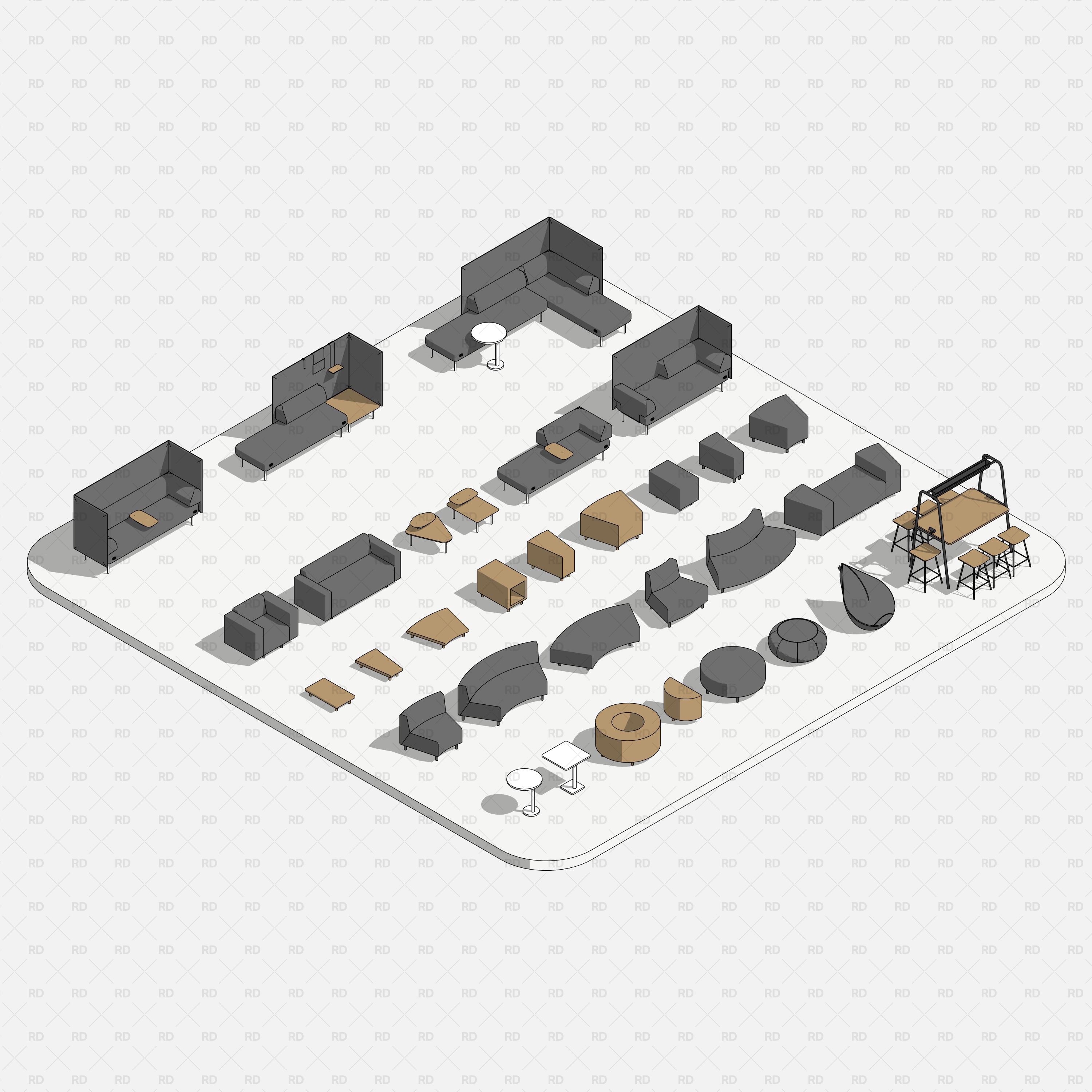 Revit Modular Furniture Families