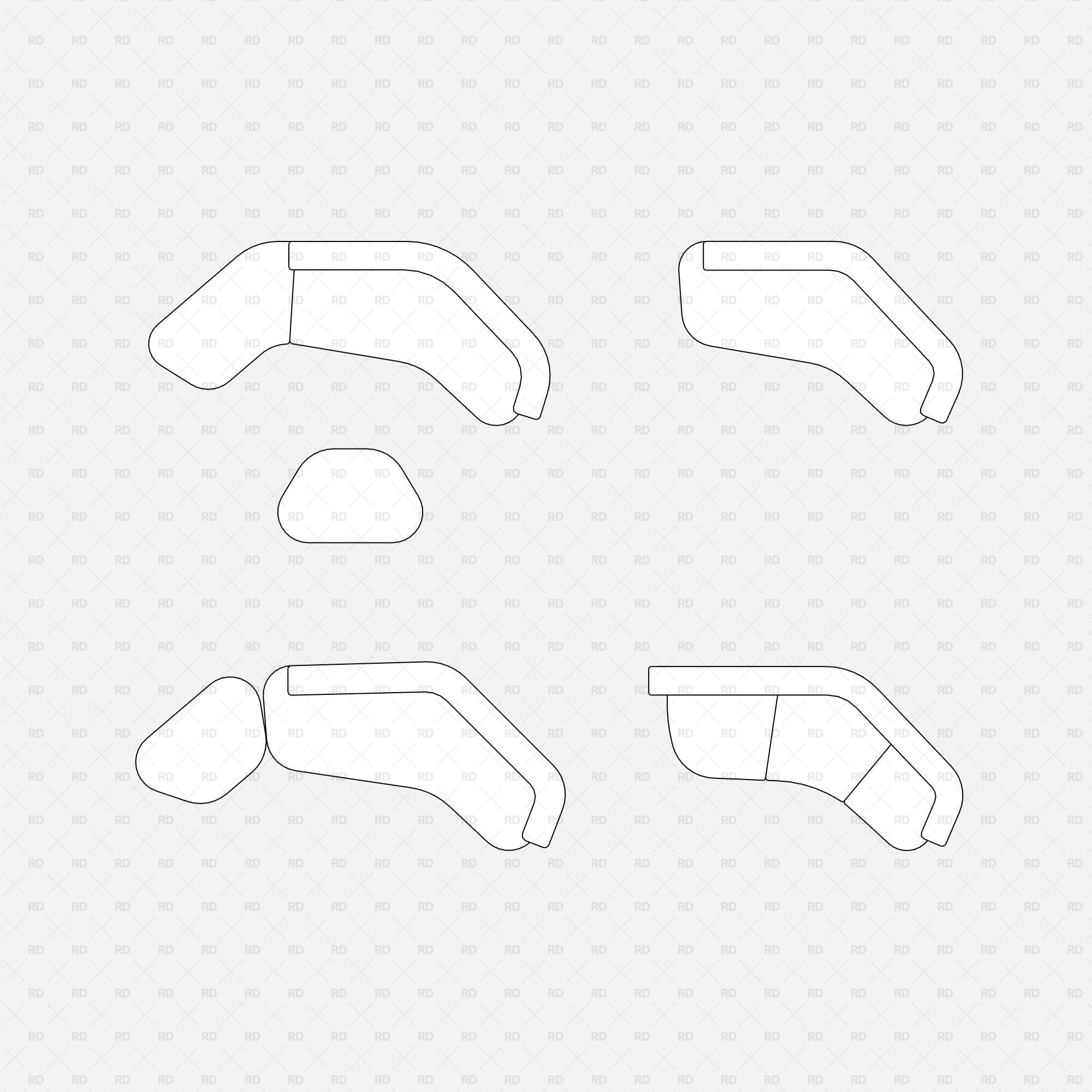 Revit Organic Sofa Collection download families bim object curved blocks