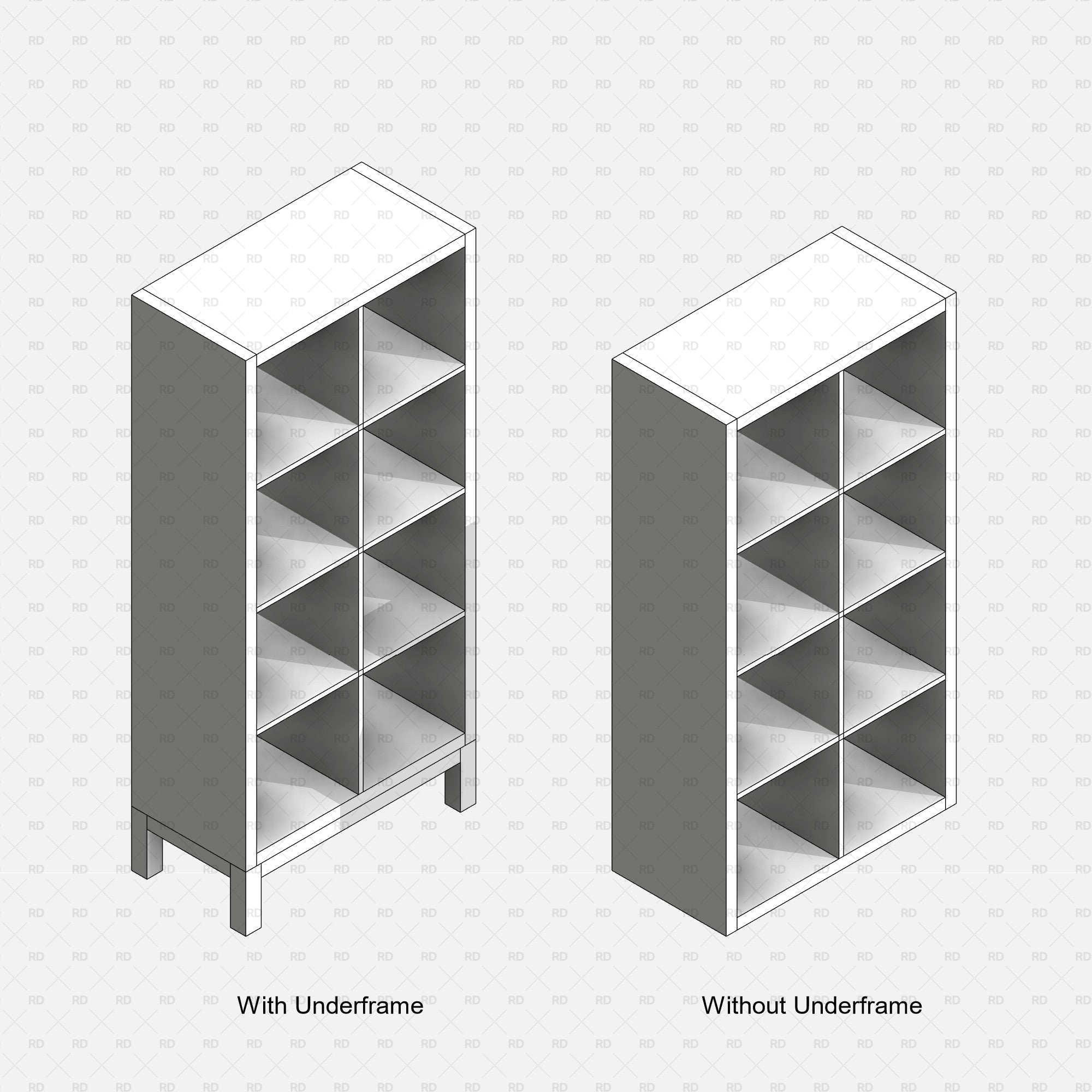 revit download bim object ikea kallax storage system