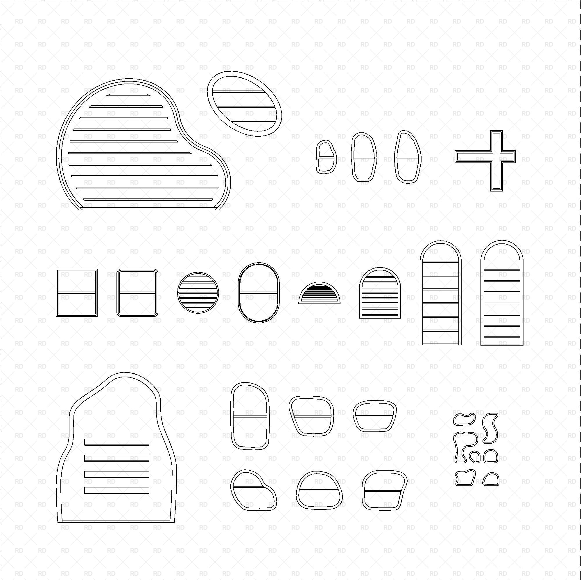 Revit Wall Niche family download bim object blocks arched organic rectangular circular shelves