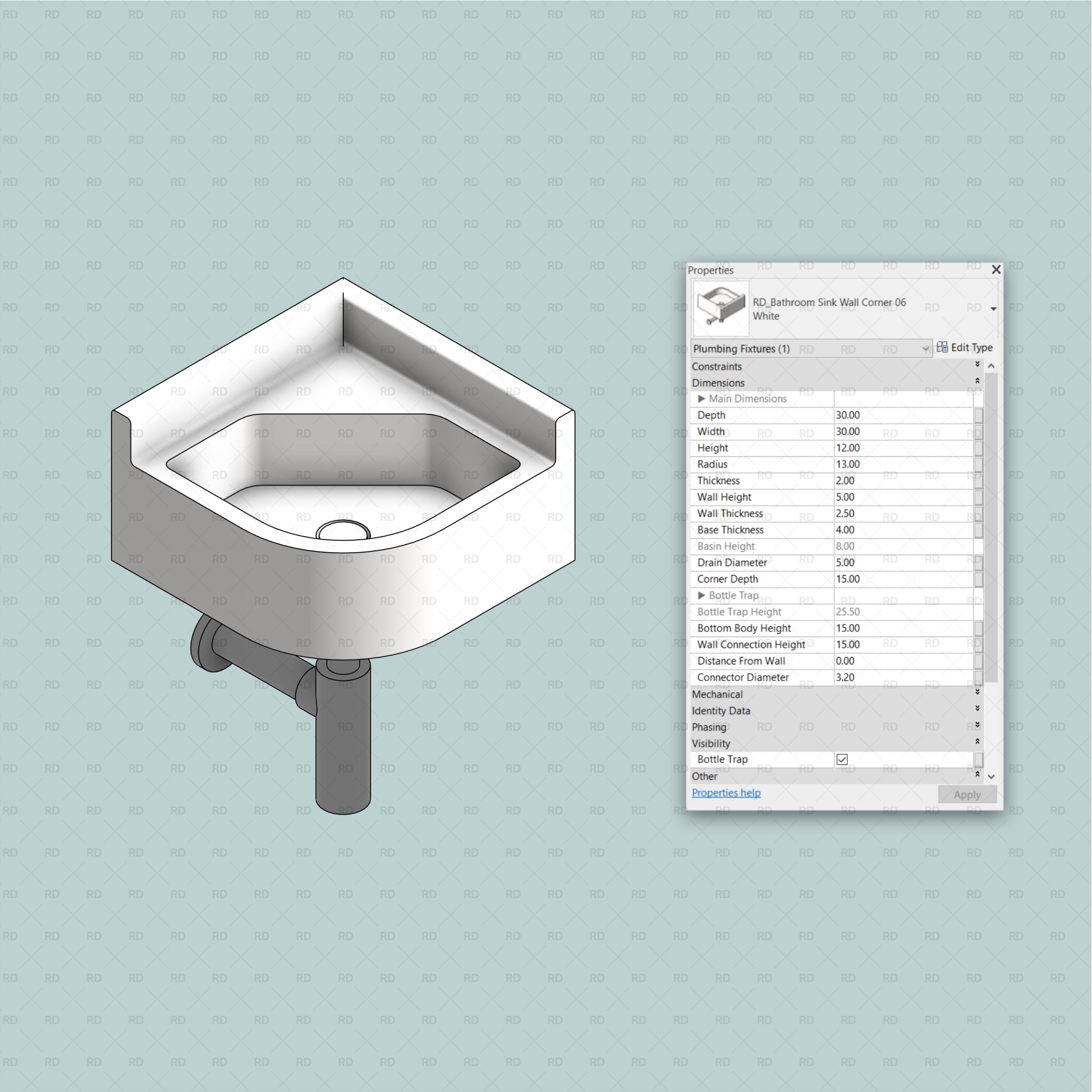revit corner sink