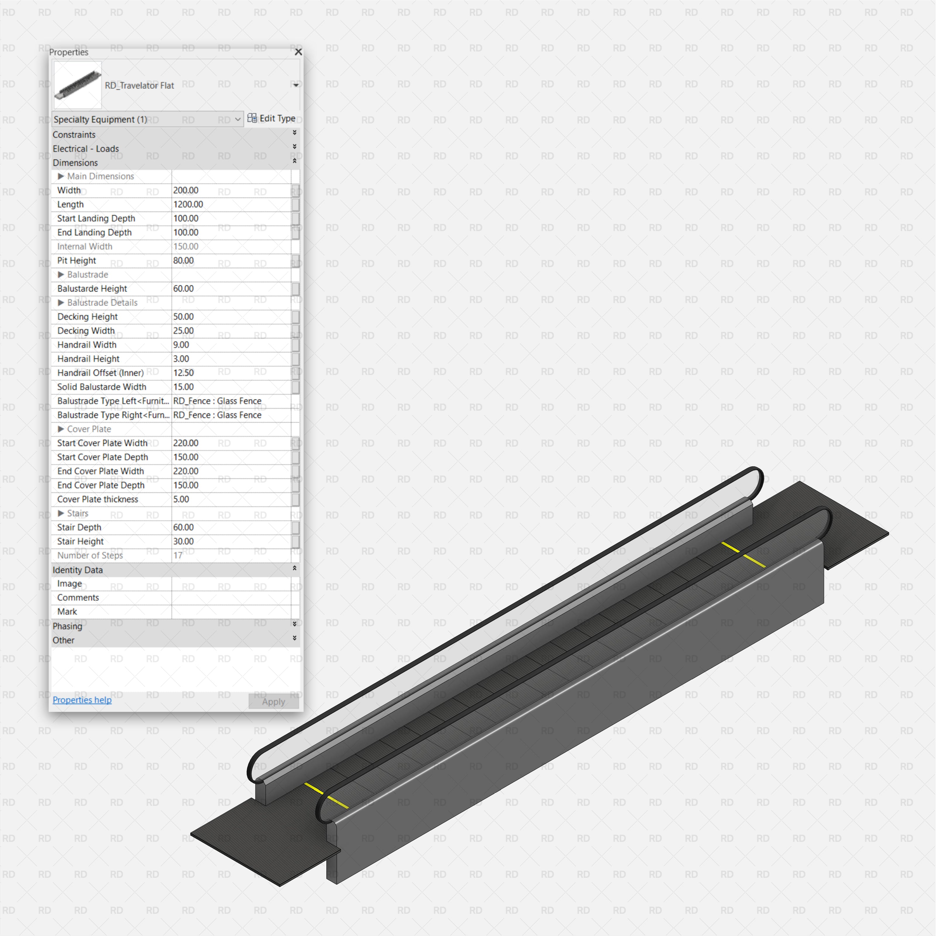 revit travelator moving walkway family