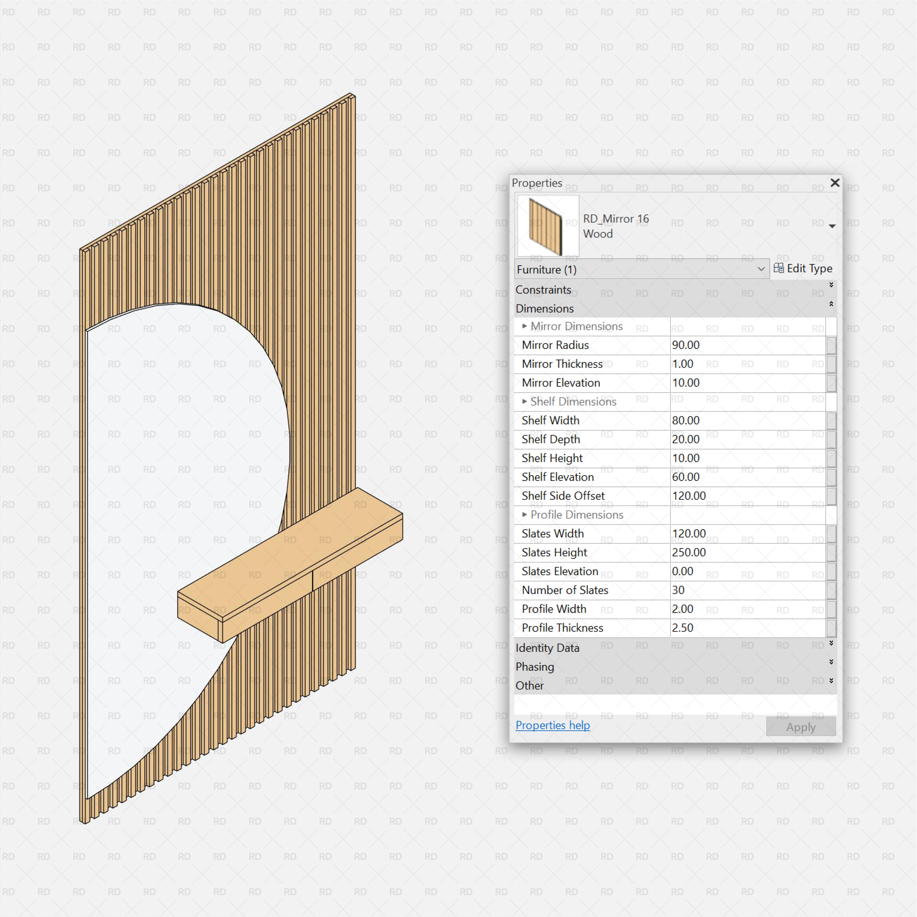download revit mirror wood wall