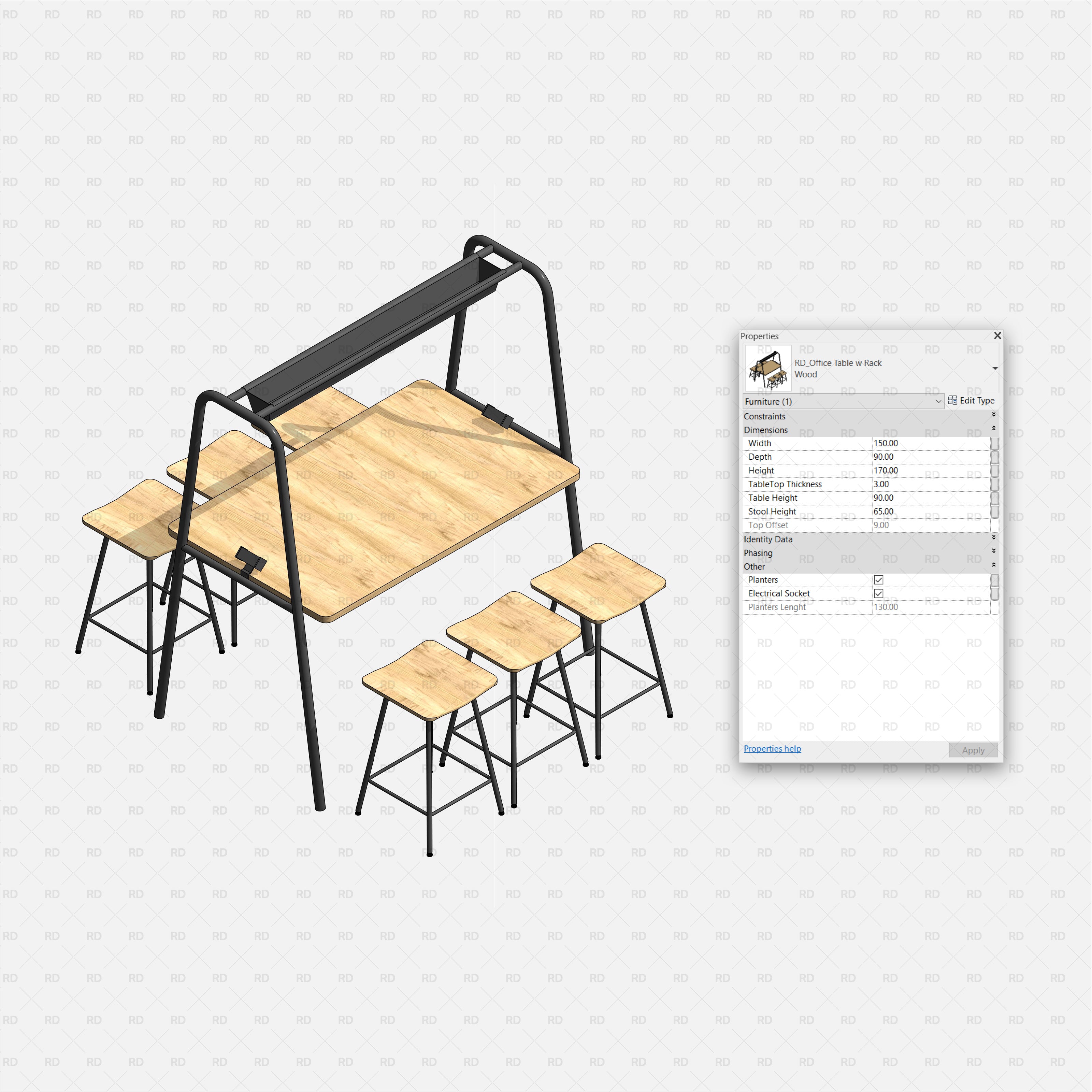 revit office high table