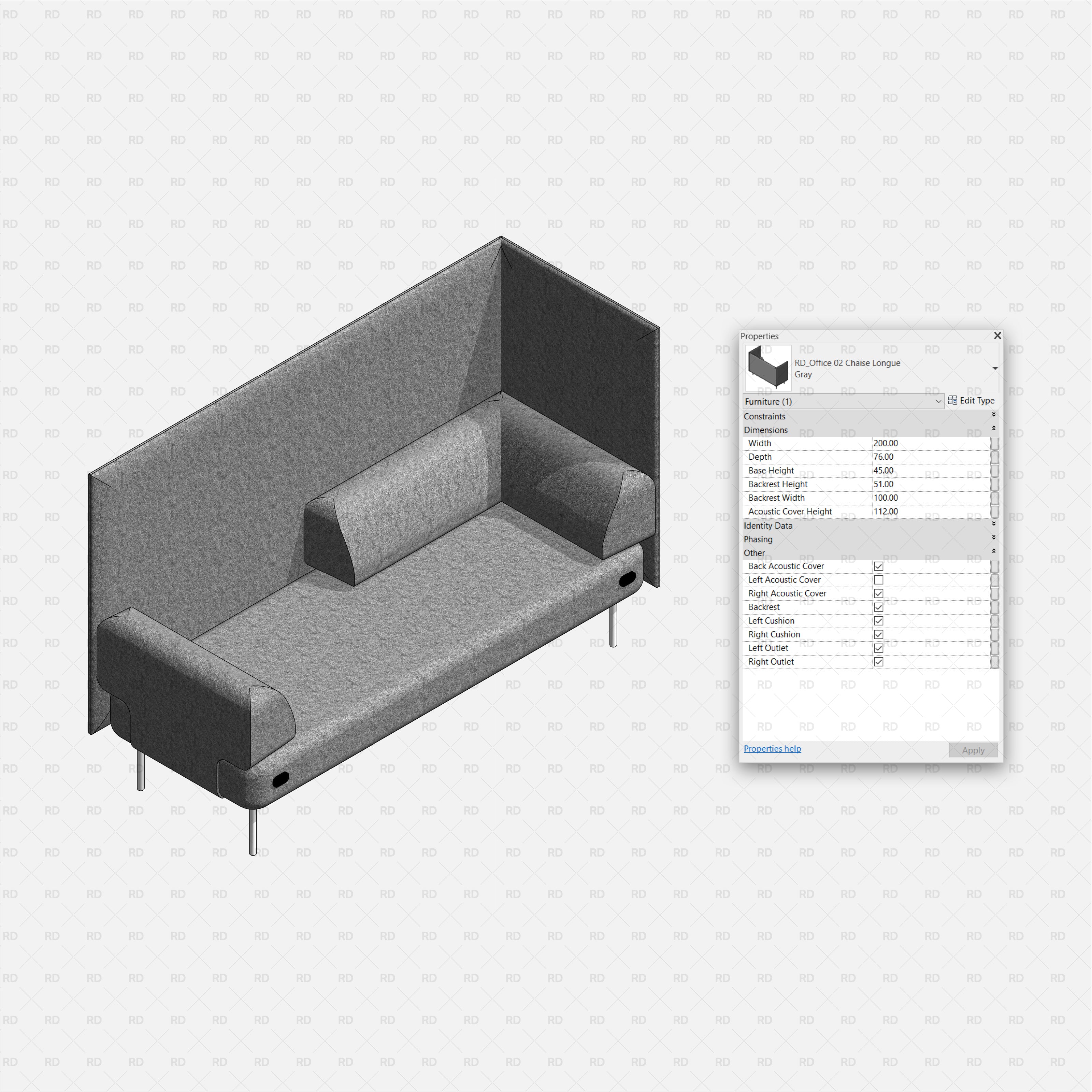 revit acoustic sofa
