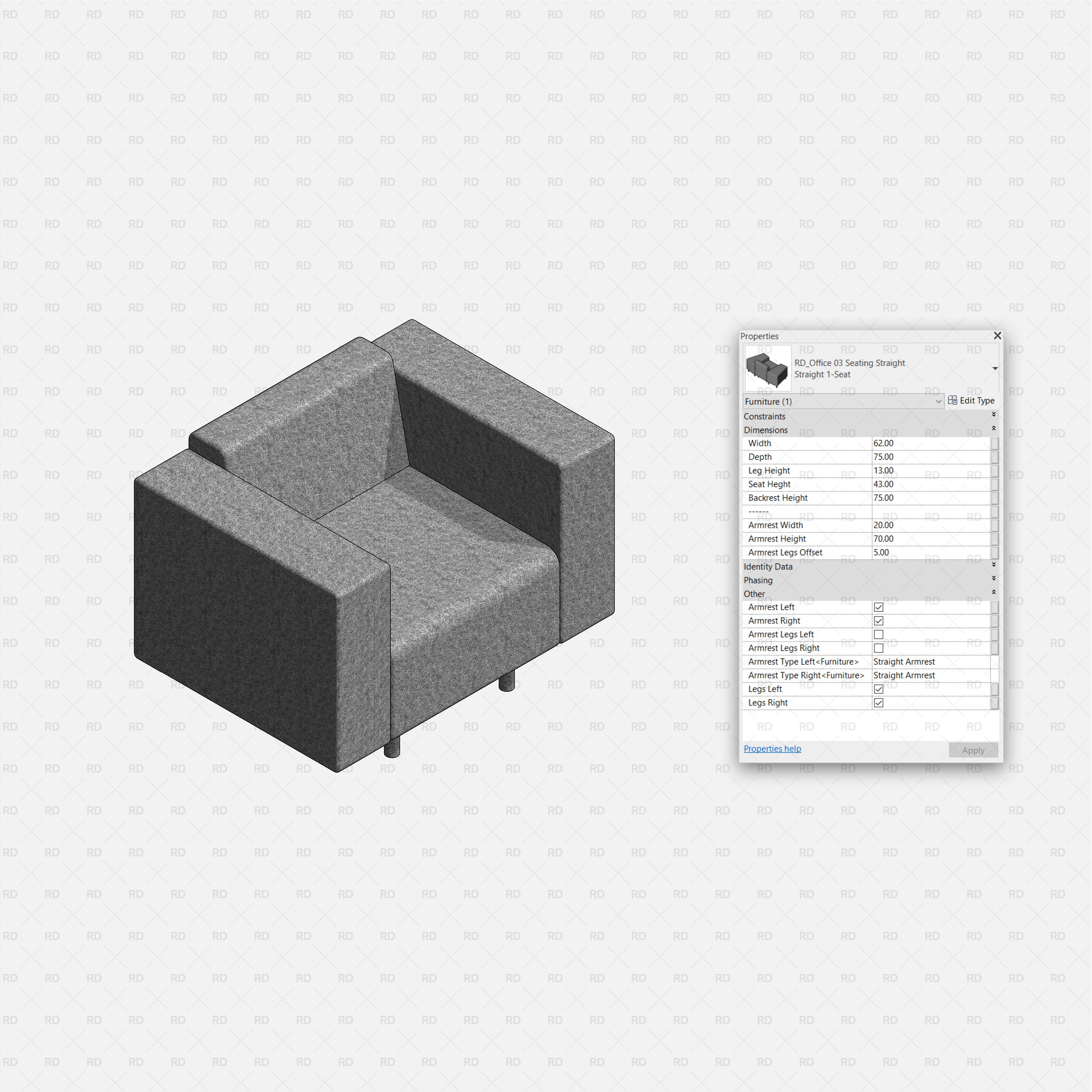 revit office armchair