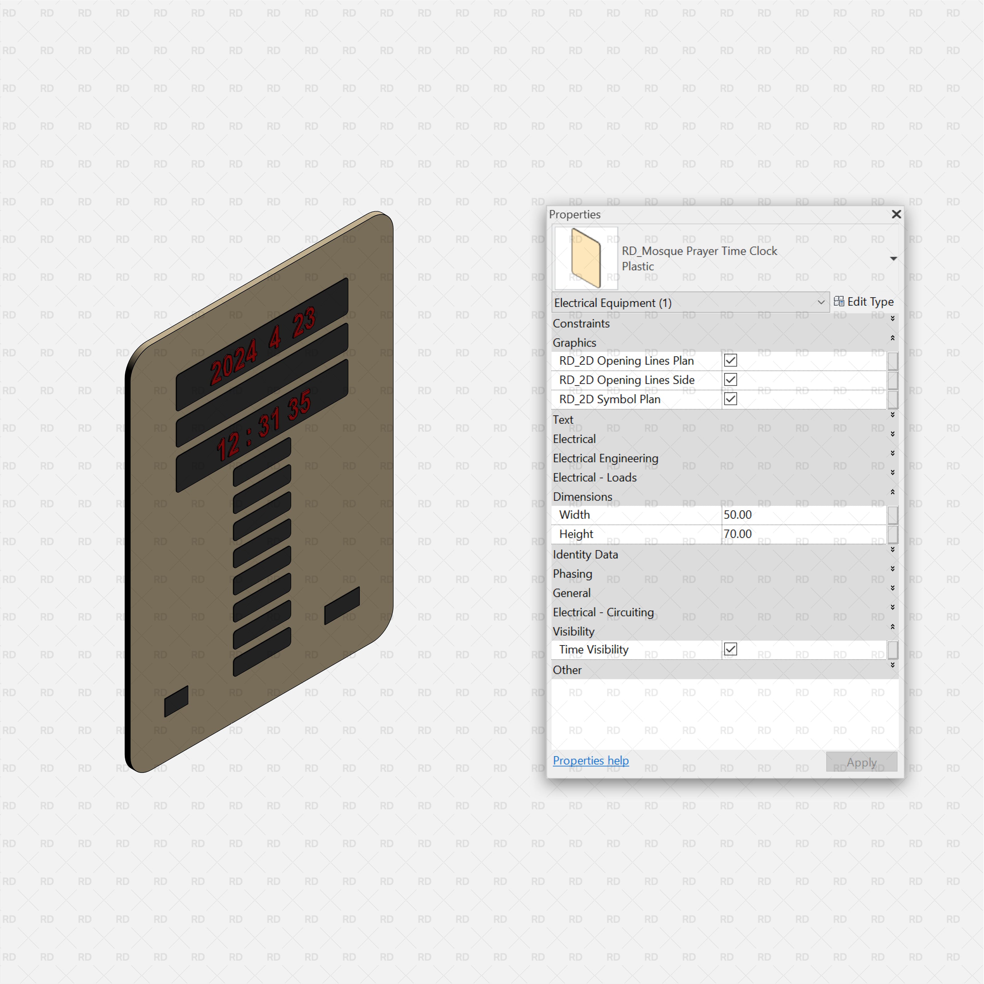 revit prayer time clock
