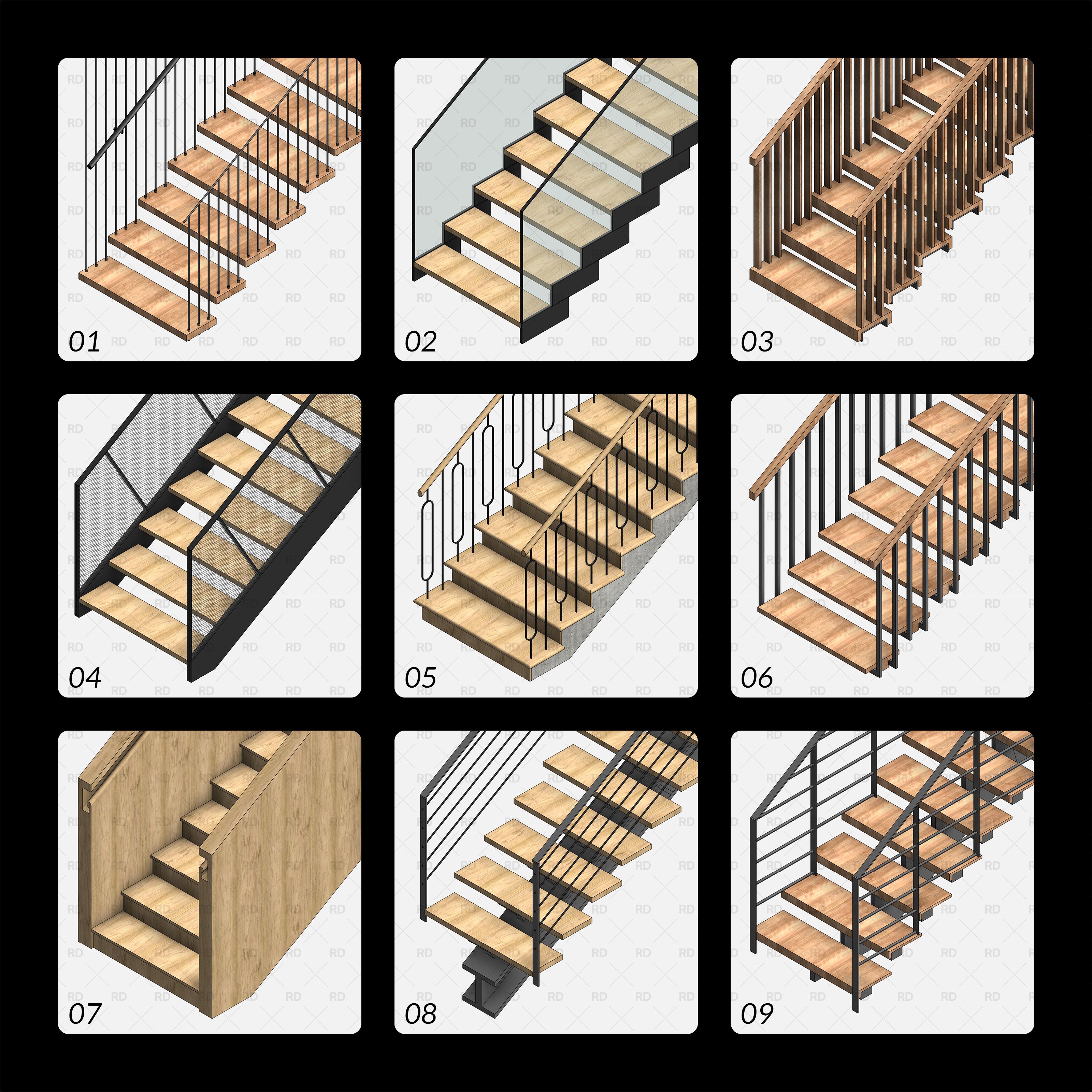 Advanced Revit Stairs and Railing custom families