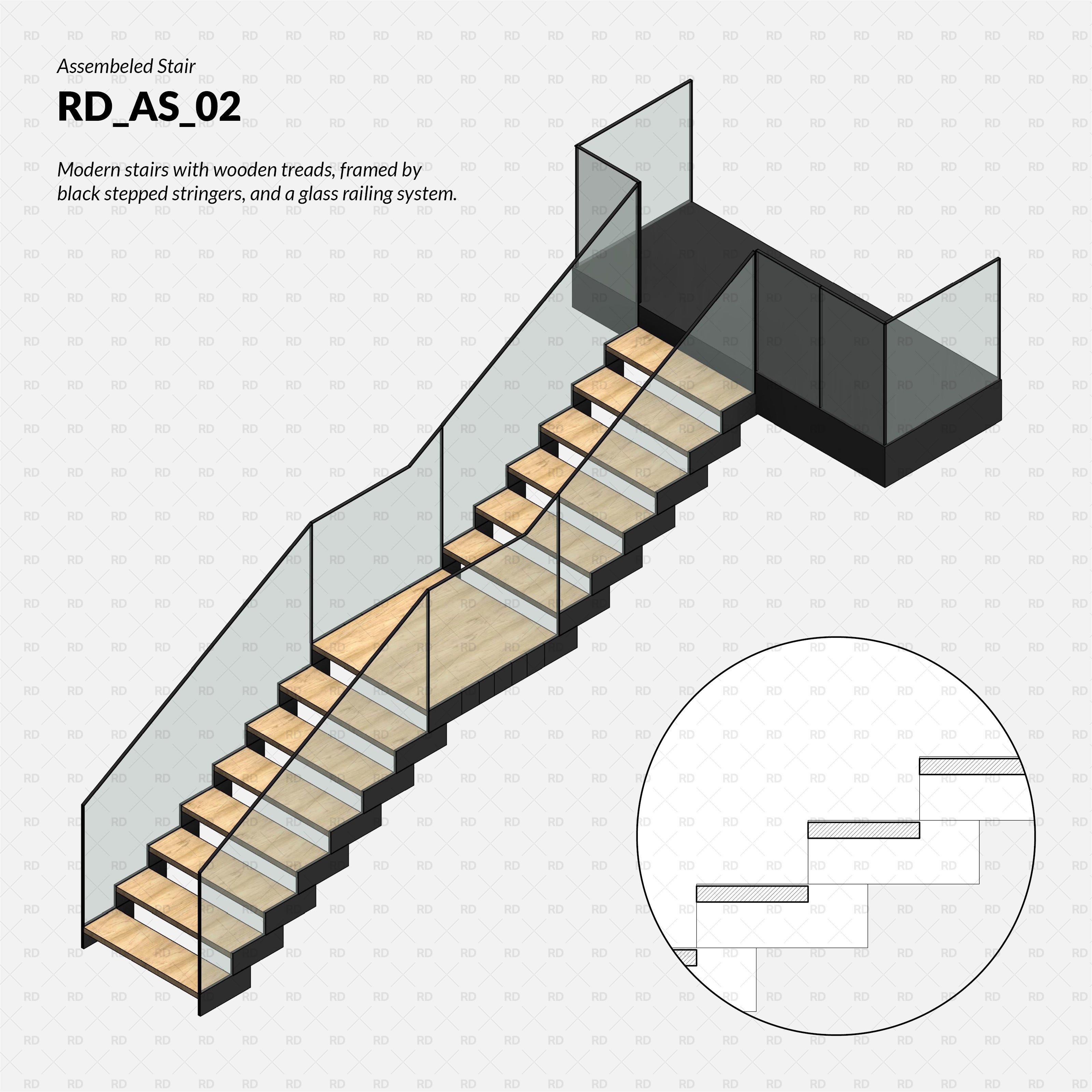 Revit glass stairs modern handrail system