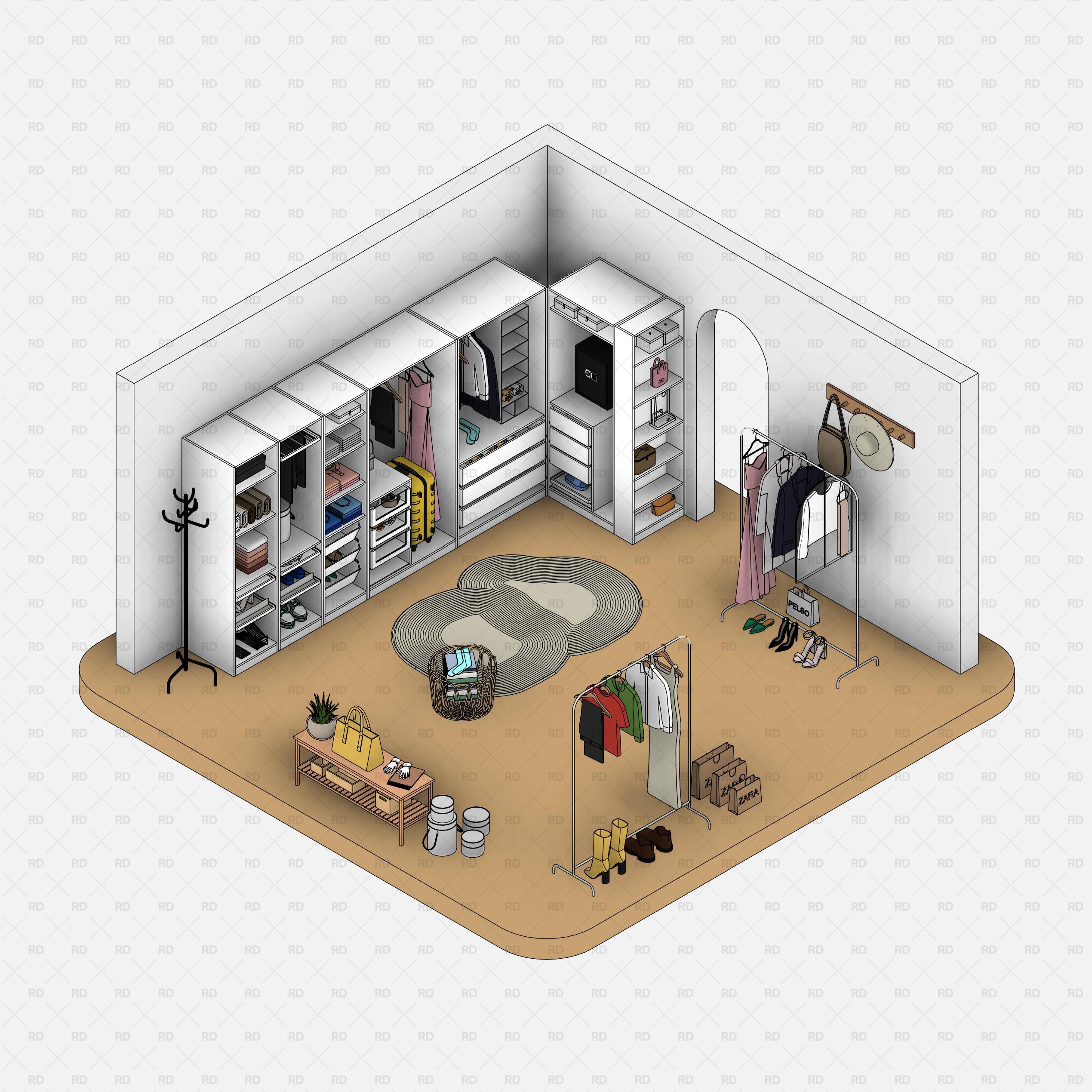 revit wardrobe objects families download