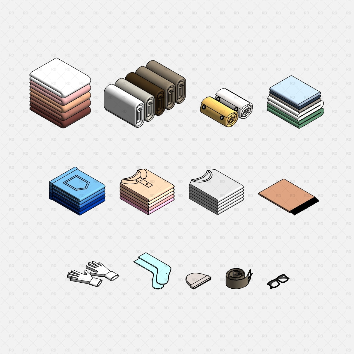 revit folded clothes families download