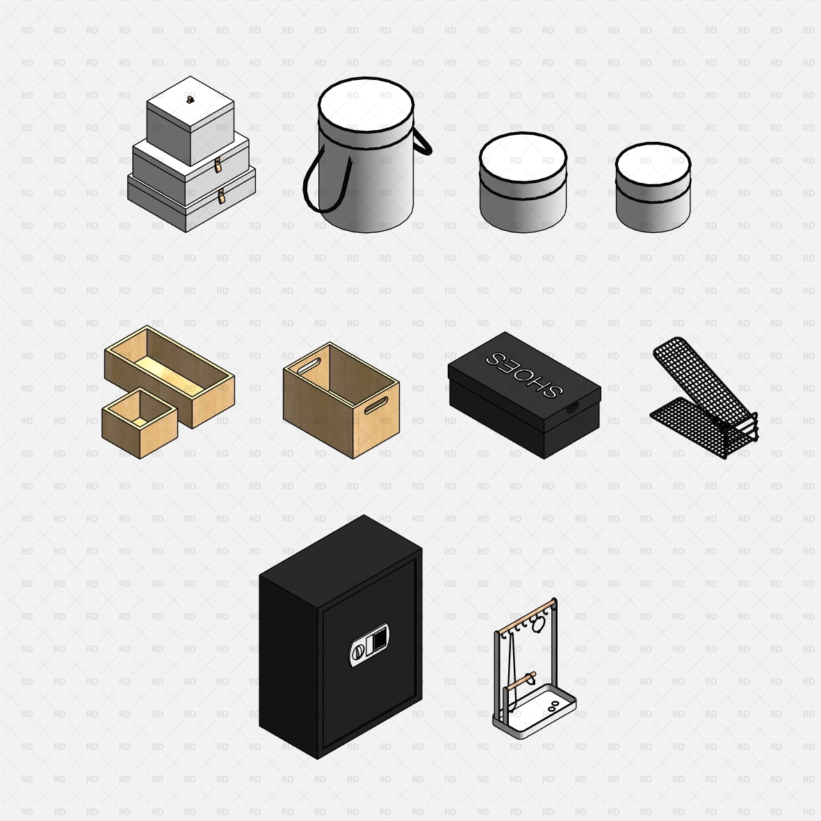 revit organizers boxes storage safe families download