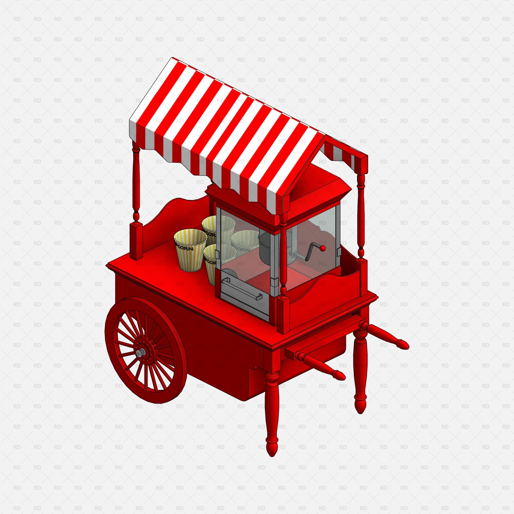 download revit amusement park popcorn cart stand family