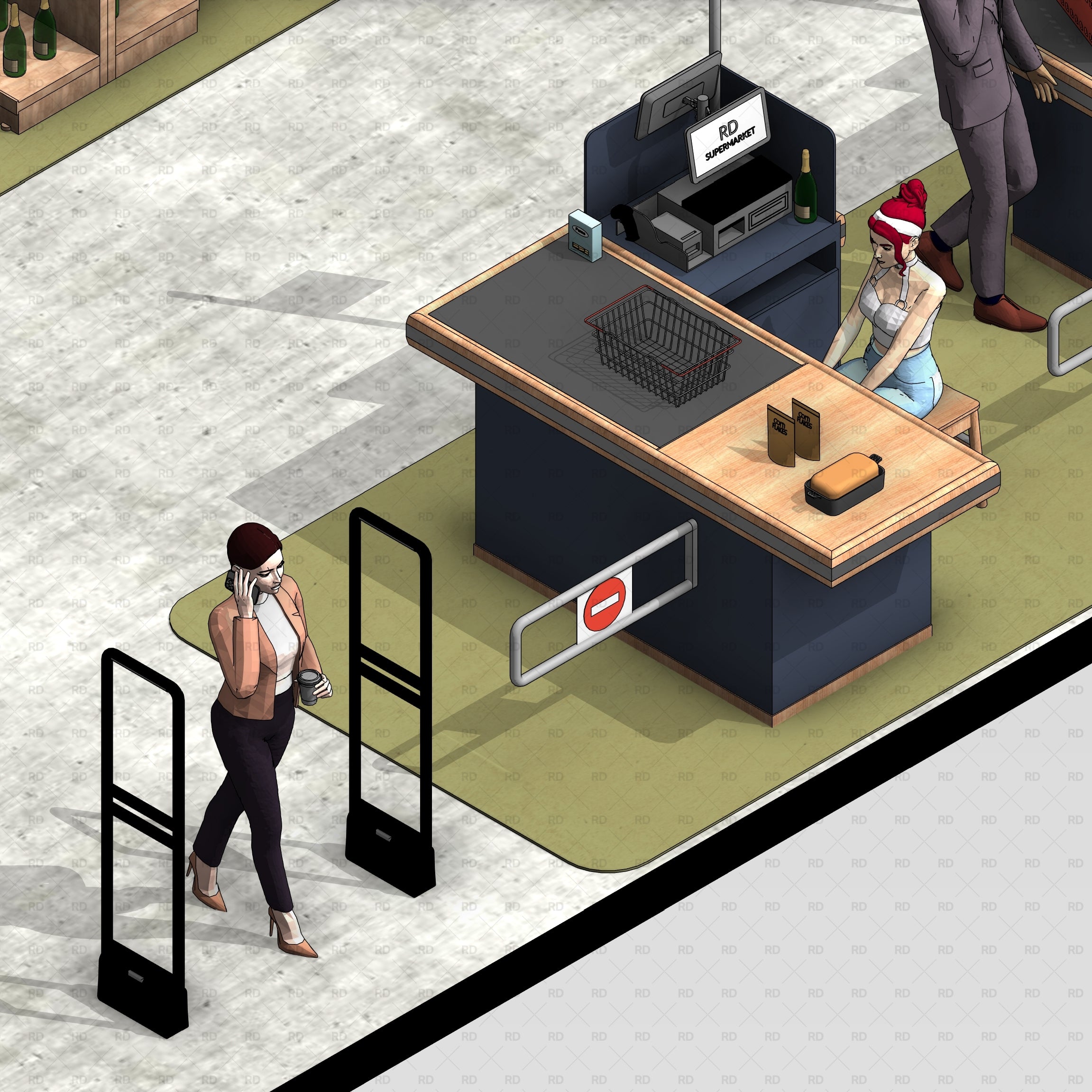 Commercial retail BIM objects supermarket equipment families