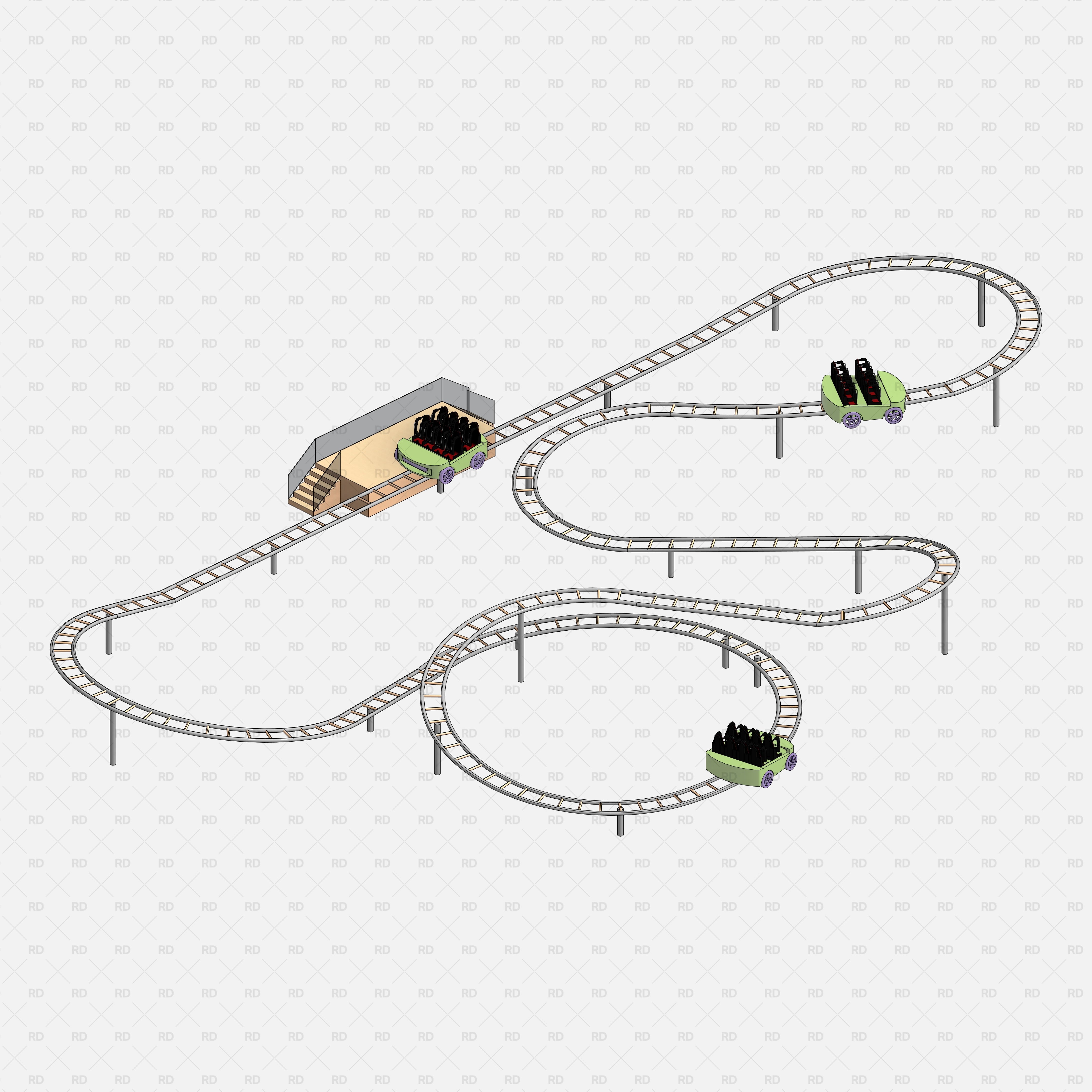 Revit Amusement Park Equipment download Roller Coaster family